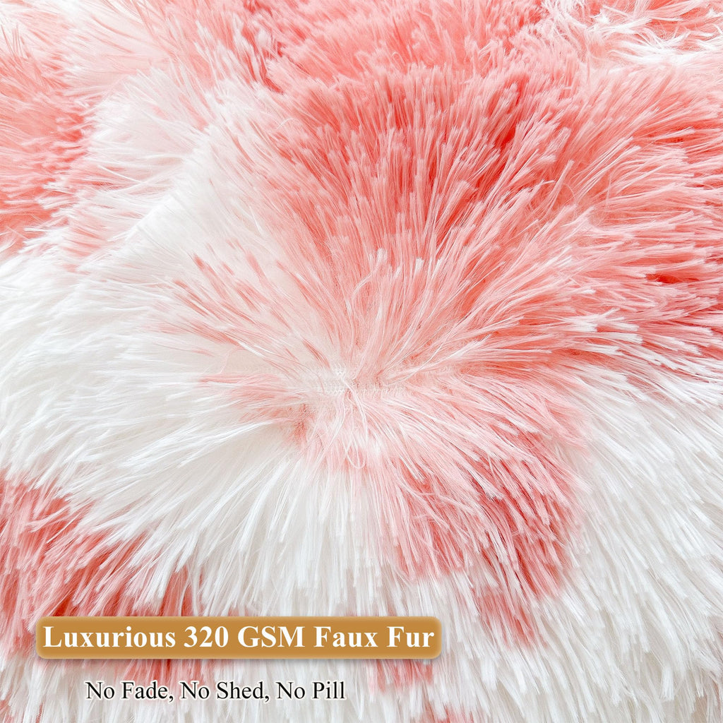 Faux Fur Leopard Print Bean Bag Chair Cover (No Filler), Fluffy Stuffed Animal Storage Cheetah Bean Bag Home Decor, Furry Fuzzy Big Beanbag Cover, Anti-Slip