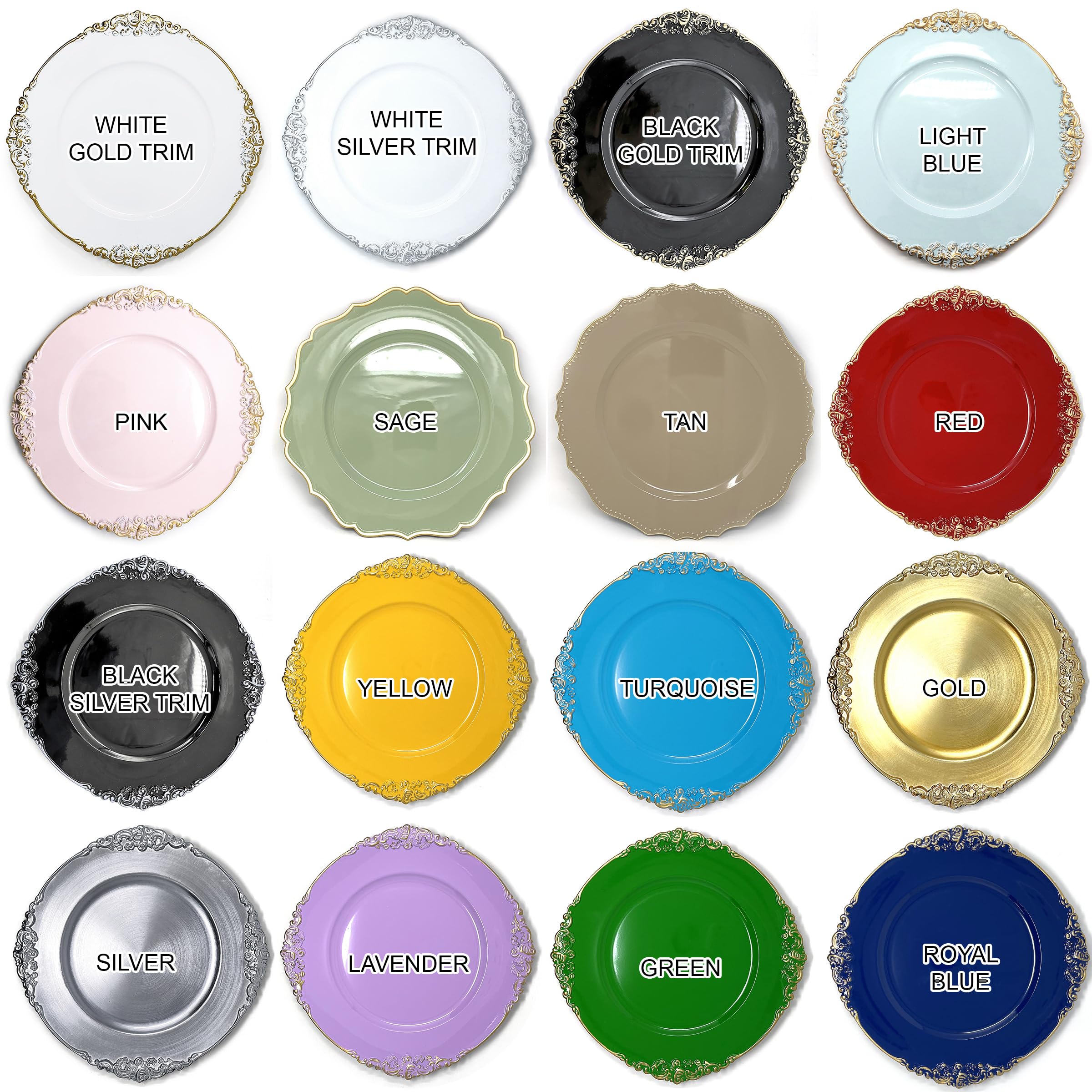 Heavy Quality Round Charger Plates