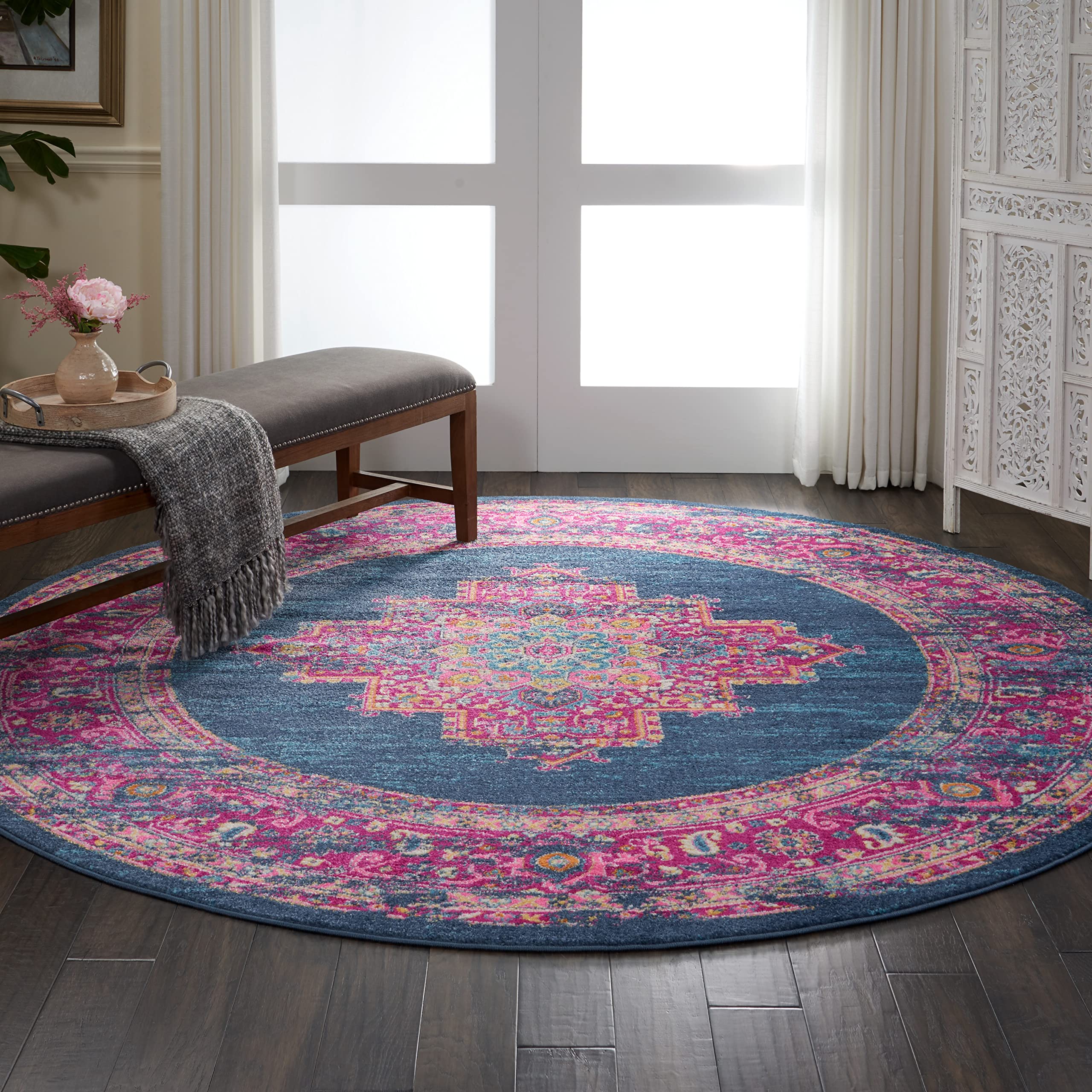Traditional Boho Area Rug - Easy Cleaning, Non Shedding, Bed Room, Living Room, Hallway