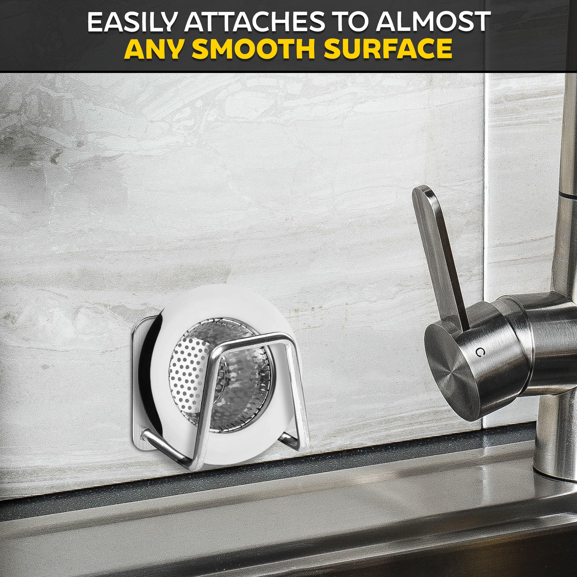 Stainless Steel Sponge Holder for Kitchen Sink â€?Compact & Durable, Easy to Install, Keeps Sponge Dry, Saves Storage Space