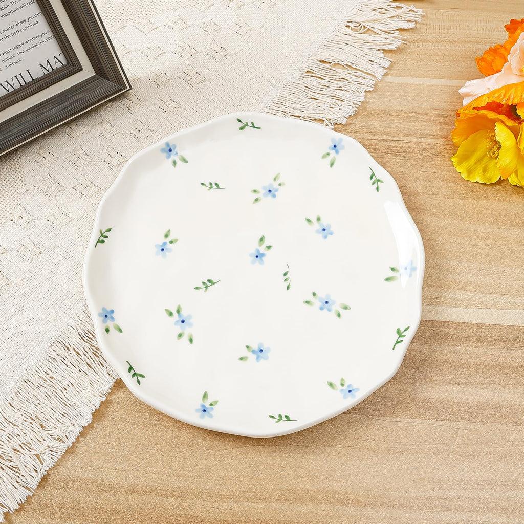 Ceramic Dinner Plates, 8" Modern Rustic Appetizer Plate