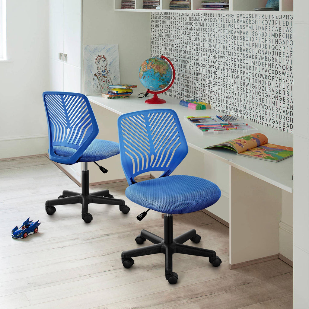 Cute Low-Back Armless Study w/Lumbar Support Adjustable Swivel Chair