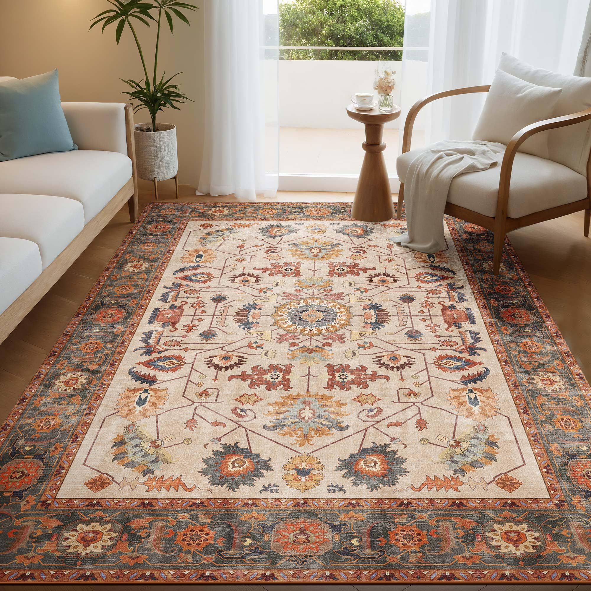 Vintage Stain Resistant Soft Oriental Rugs