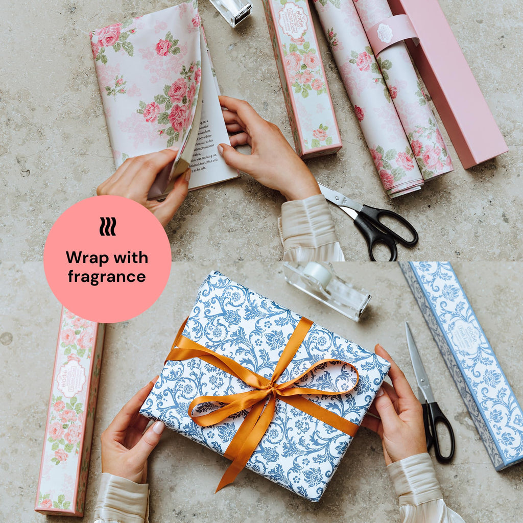 Scented Drawer Liners - Non-Adhesive Paper Sheets for Closet Shelves, Cabinet, Home Essentials & Dresser - 14 x 19.5 Inch Royal Damask Print Drawer Liner - Coquette Room Decor