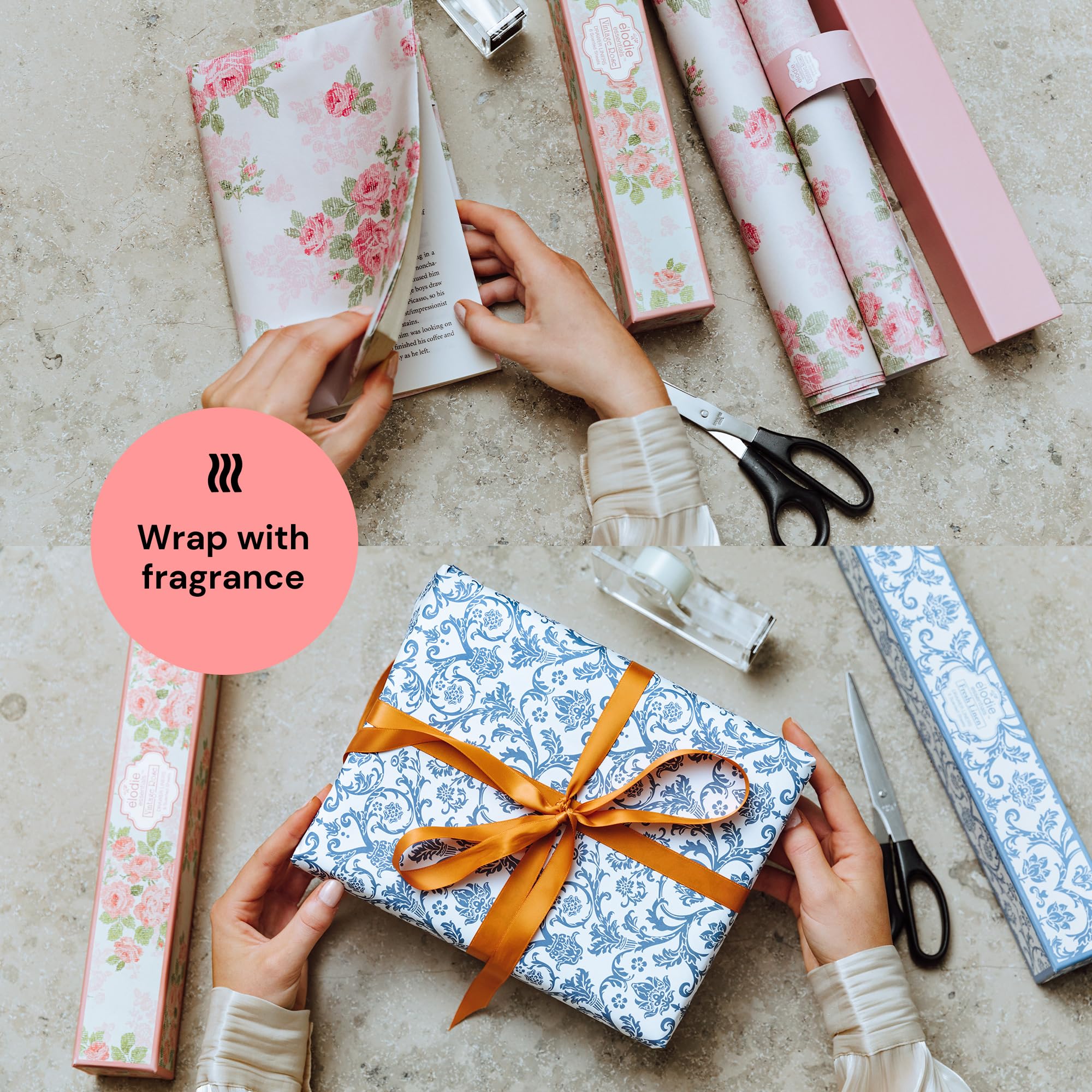 Scented Drawer Liners - Non-Adhesive Paper Sheets for Closet Shelves, Cabinet, Home Essentials & Dresser - 14 x 19.5 Inch Royal Damask Print Drawer Liner - Coquette Room Decor