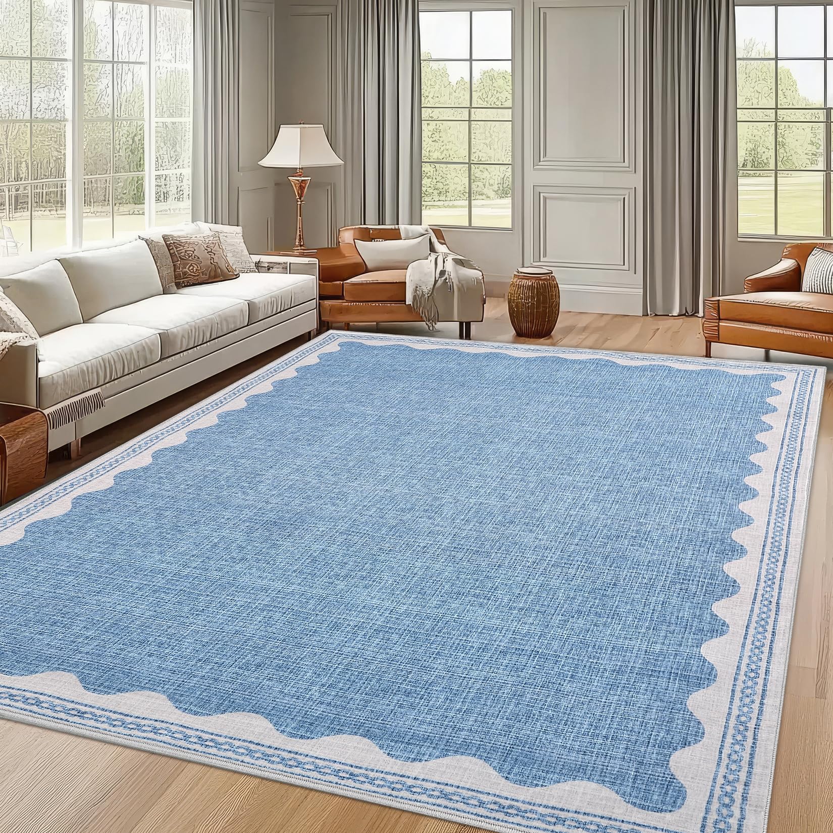 Scalloped Rug Soft Carpet
