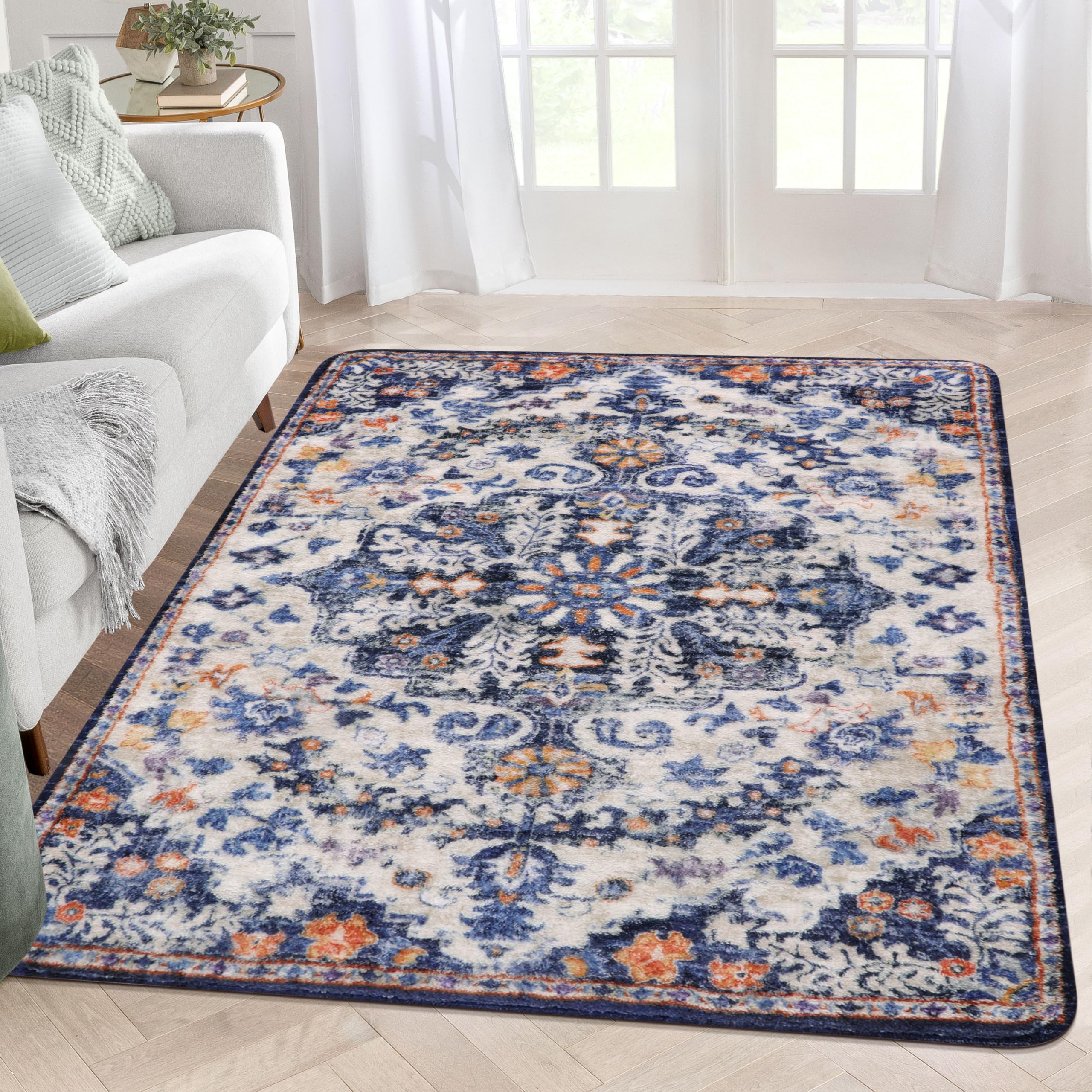 Floral Bohemian Medallion Area Rugs