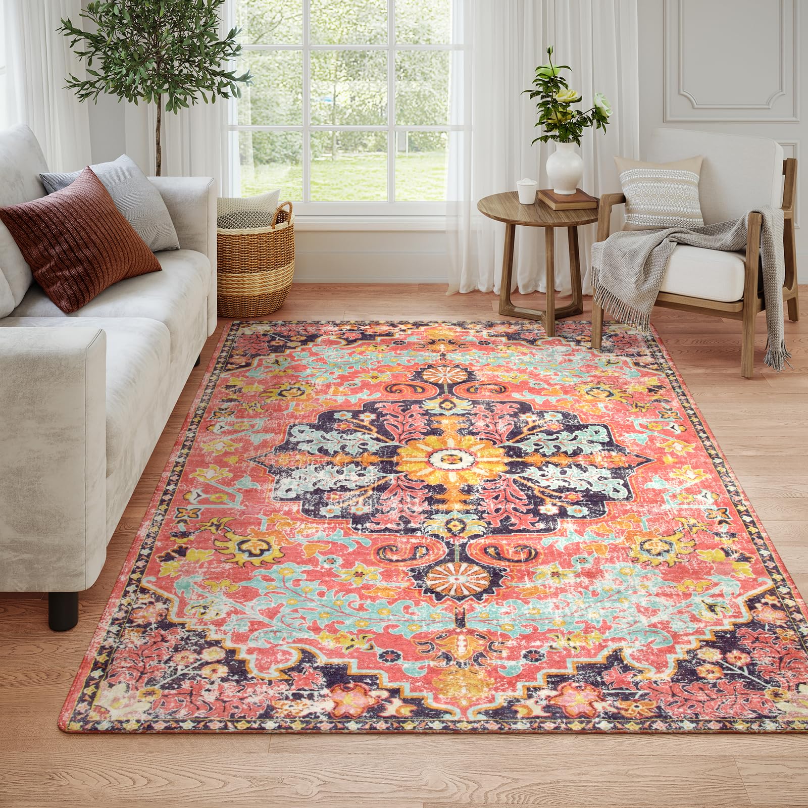 Floral Bohemian Medallion Area Rugs