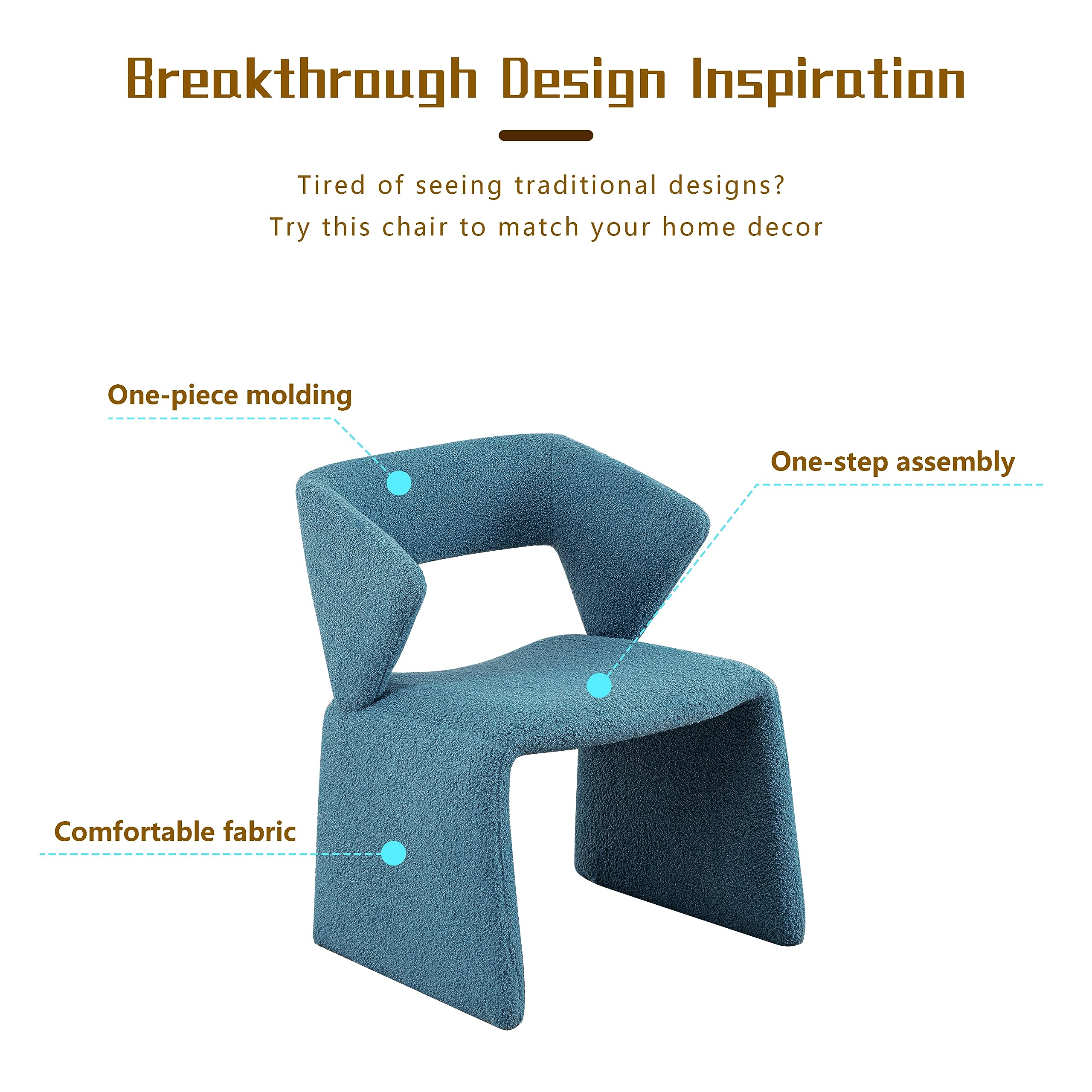 Modern Bouclé Sherpa Accent Chair â€?Comfy Tufted Lamb Fabric Armed Leisure Chair for Reading, Bedroom, Office, and Living Room