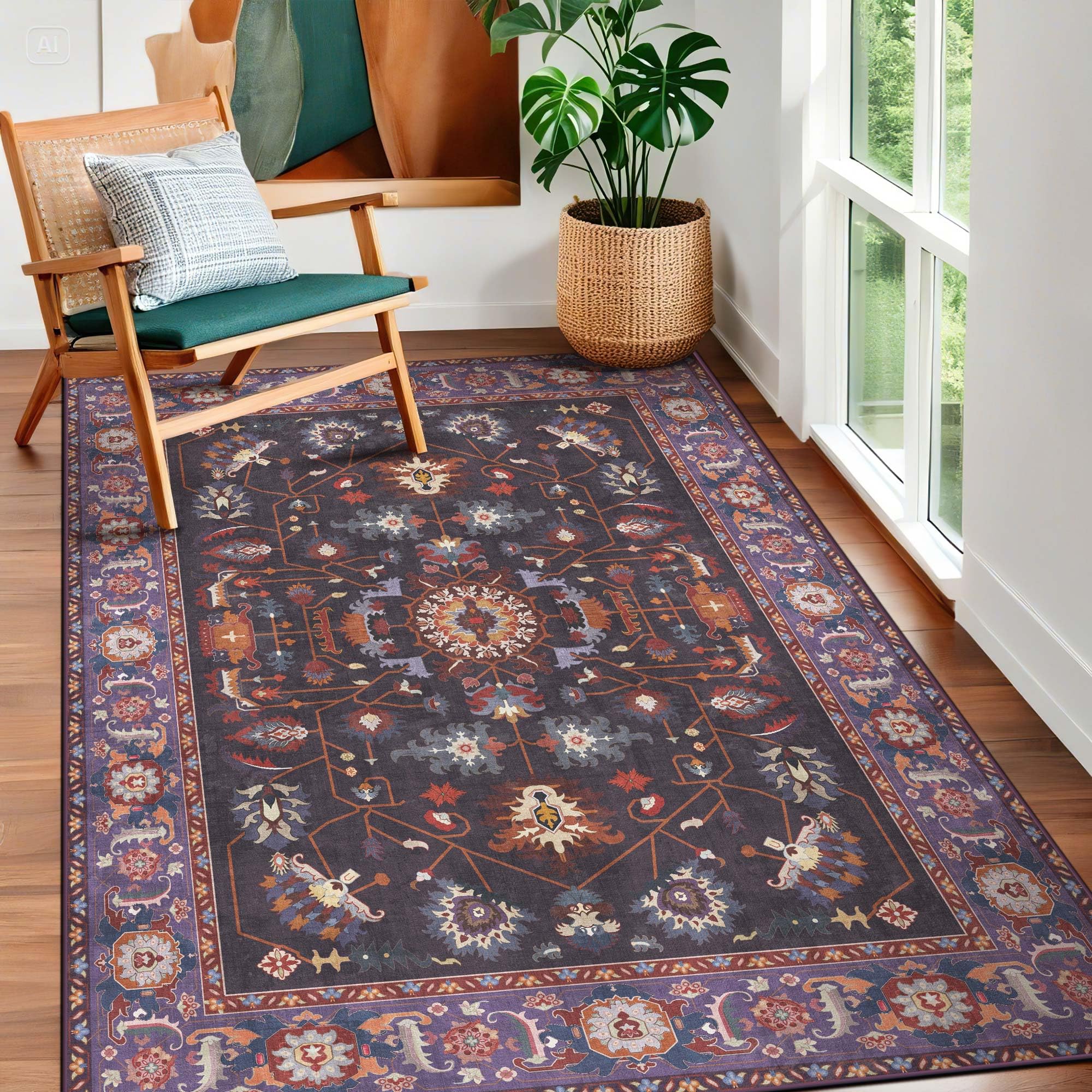 Vintage Stain Resistant Soft Oriental Rugs