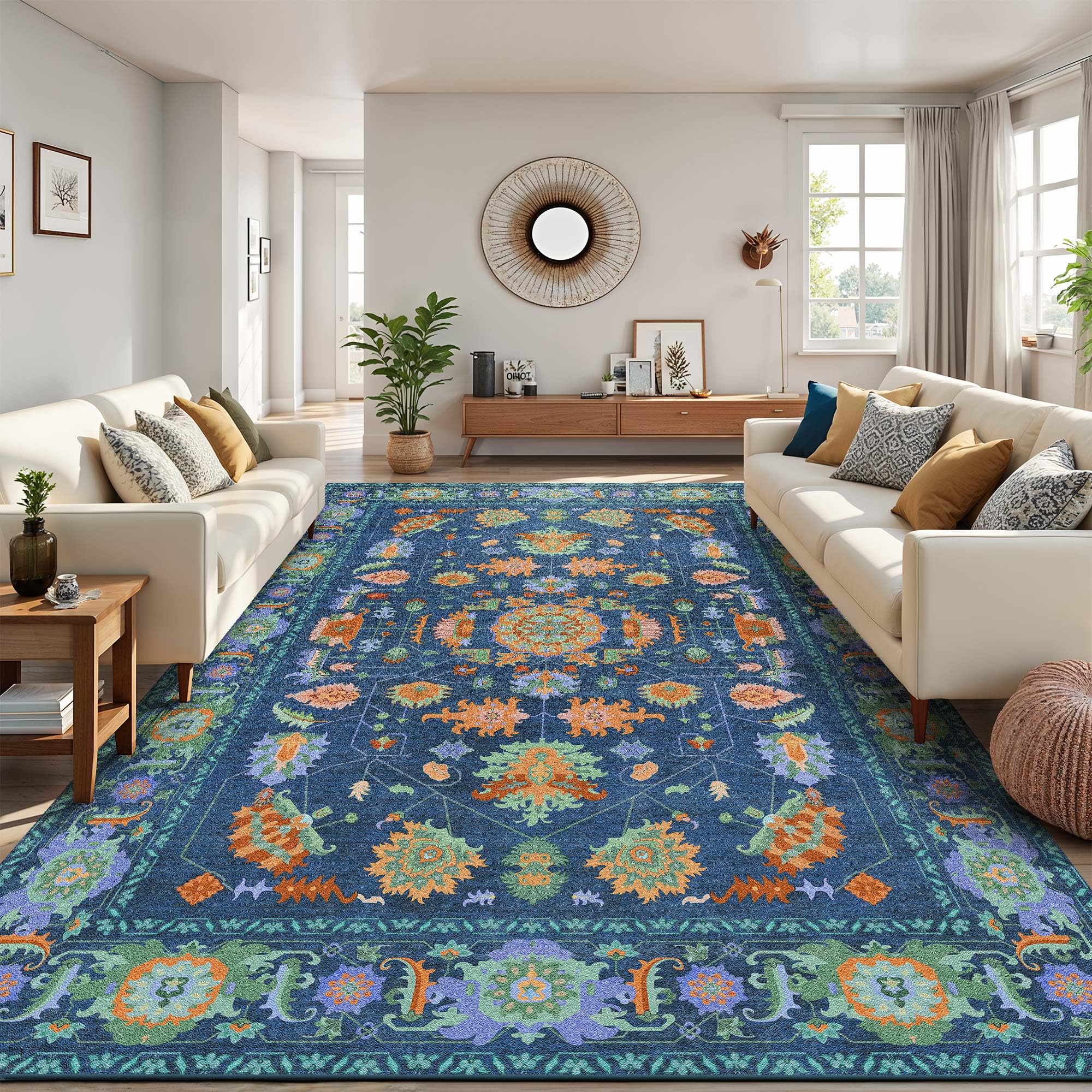 Vintage Stain Resistant Soft Oriental Rugs