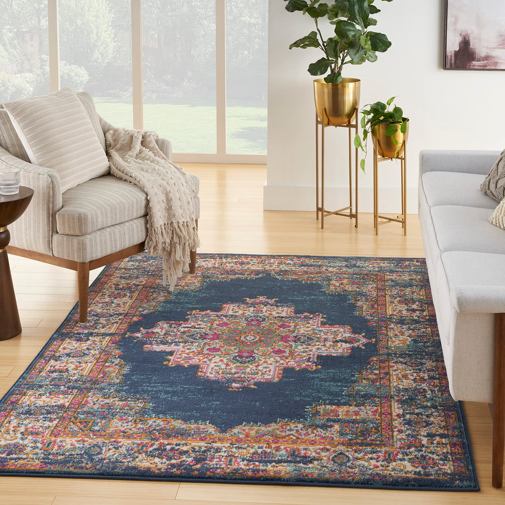 Traditional Boho Area Rug - Easy Cleaning, Non Shedding, Bed Room, Living Room, Hallway