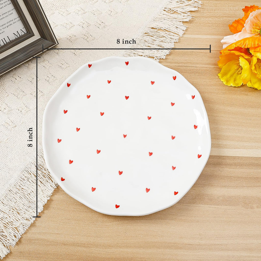 Ceramic Dinner Plates, 8" Modern Rustic Appetizer Plate