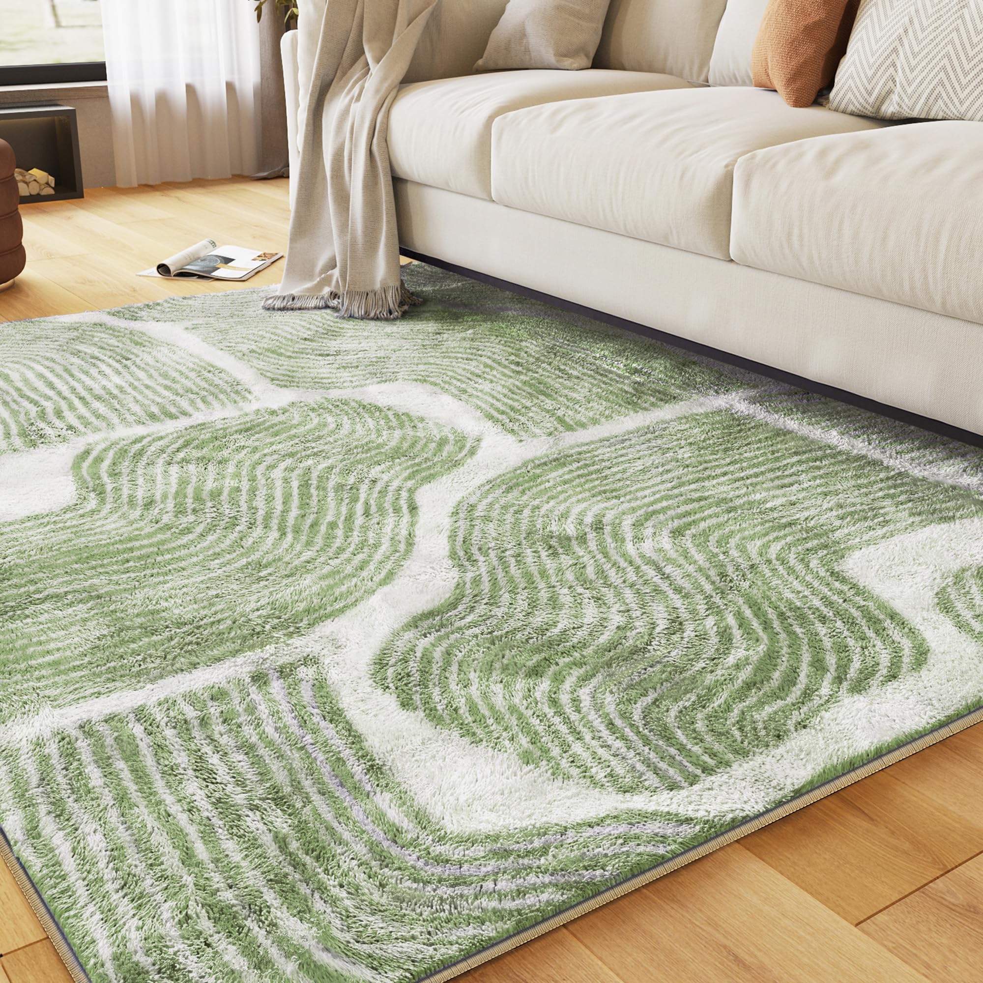 Zen Garden Area Rug - Ultra Soft Area Rug, Non Slip, Stain Resistant Living Room Rug, Washable Area Rugs for Living Room, Rugs for Bedroom