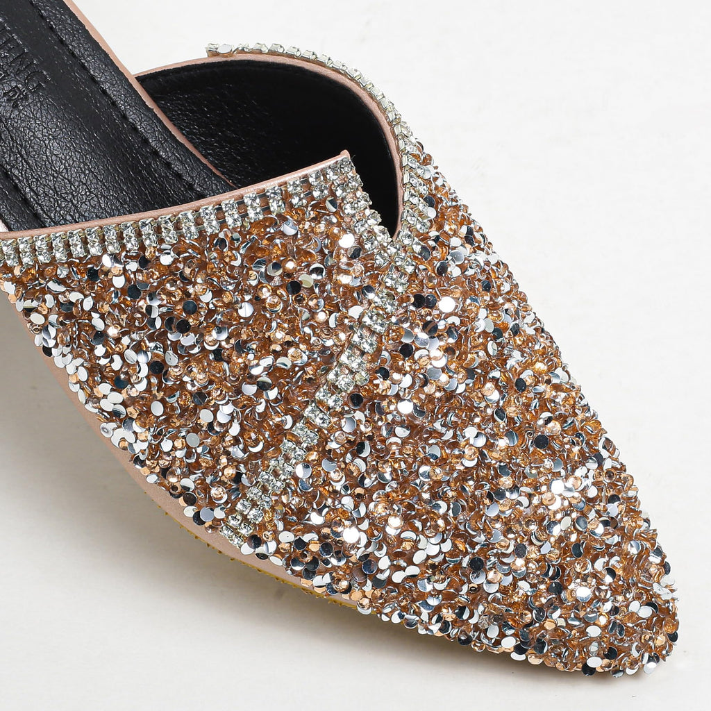 Mules for Women Flats Comfortable Soft Memory Foam Insole Pointed Rivet Mule Shoes