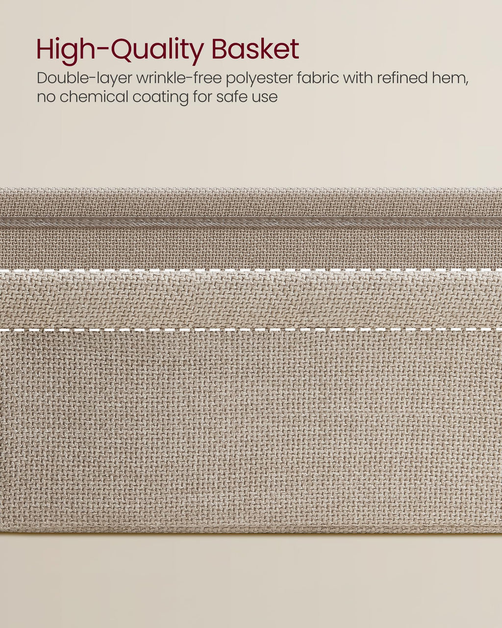 Small Bedside Table with Fabric Basket, Modern Nightstand, Round Side Table