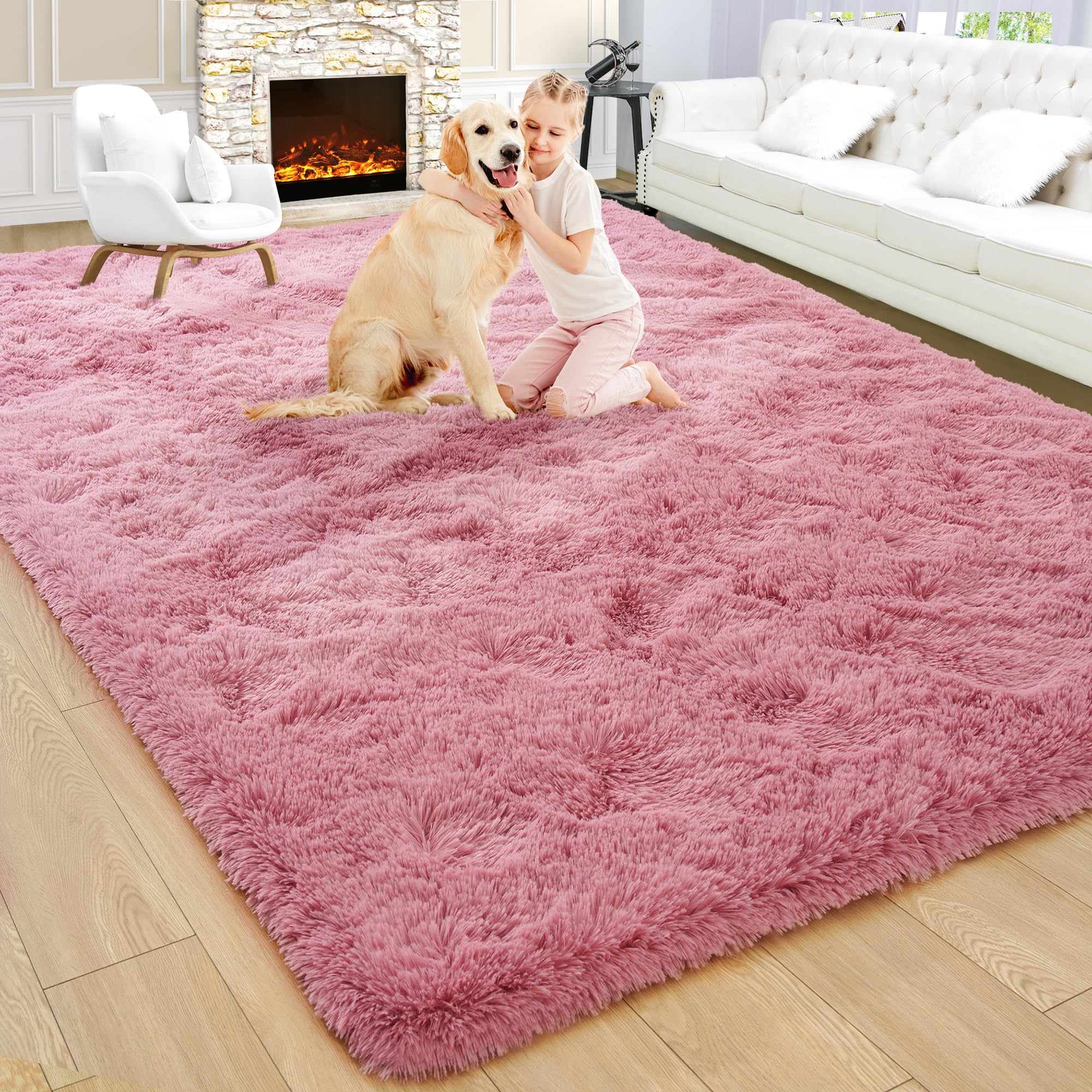 Fluffy Area Rugs Shag Throw Floor Carpet, Soft Shaggy Bedside Non-Slip Plush Rug Home Decor Aesthetic