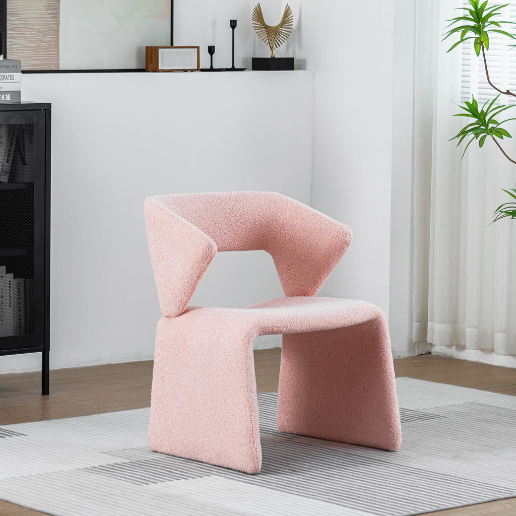 Modern Bouclé Sherpa Accent Chair â€?Comfy Tufted Lamb Fabric Armed Leisure Chair for Reading, Bedroom, Office, and Living Room