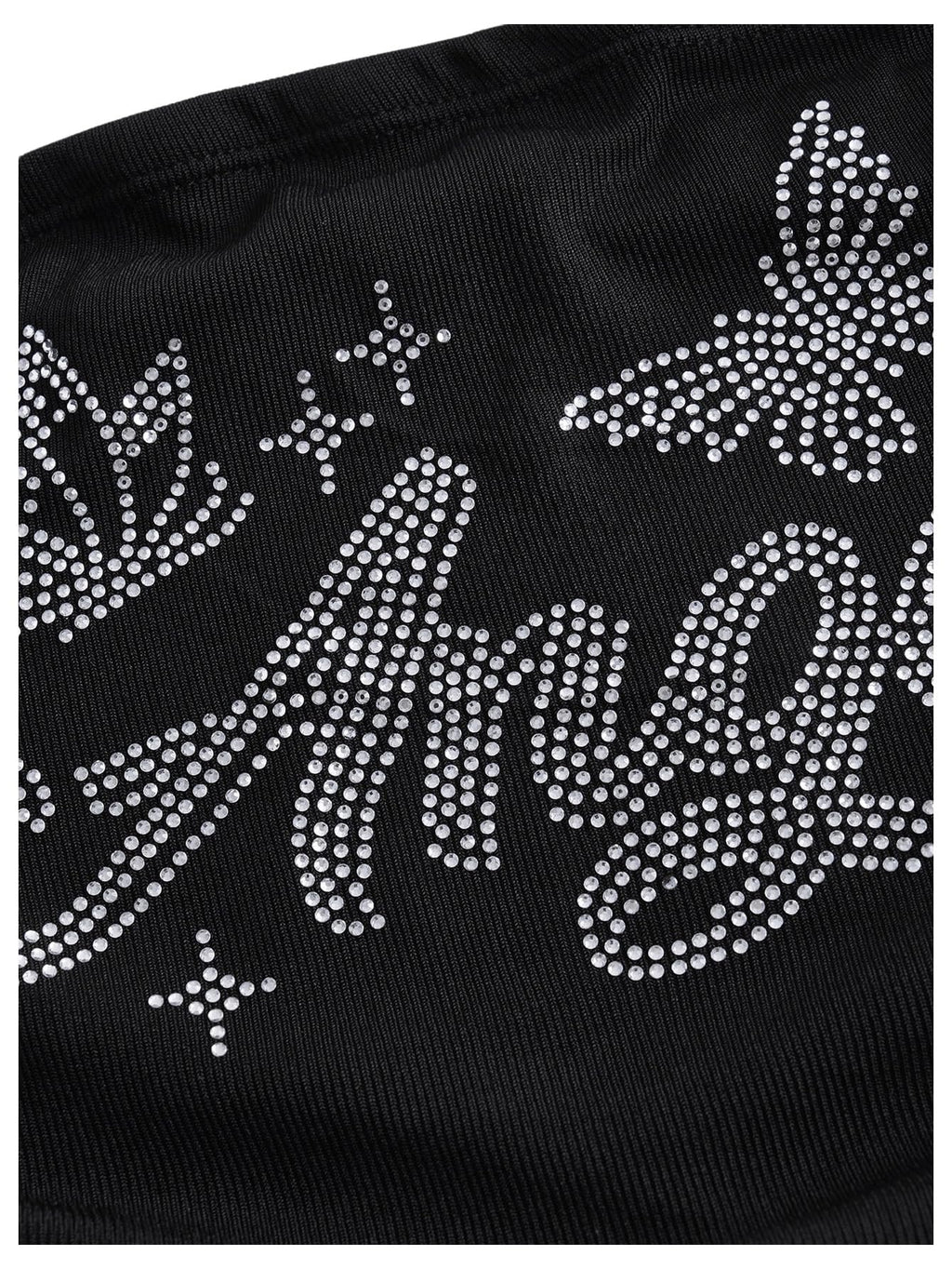 Women's Y2K Tube Tops Rhinestone Strapless Sleeveless Graphic Crop Tops