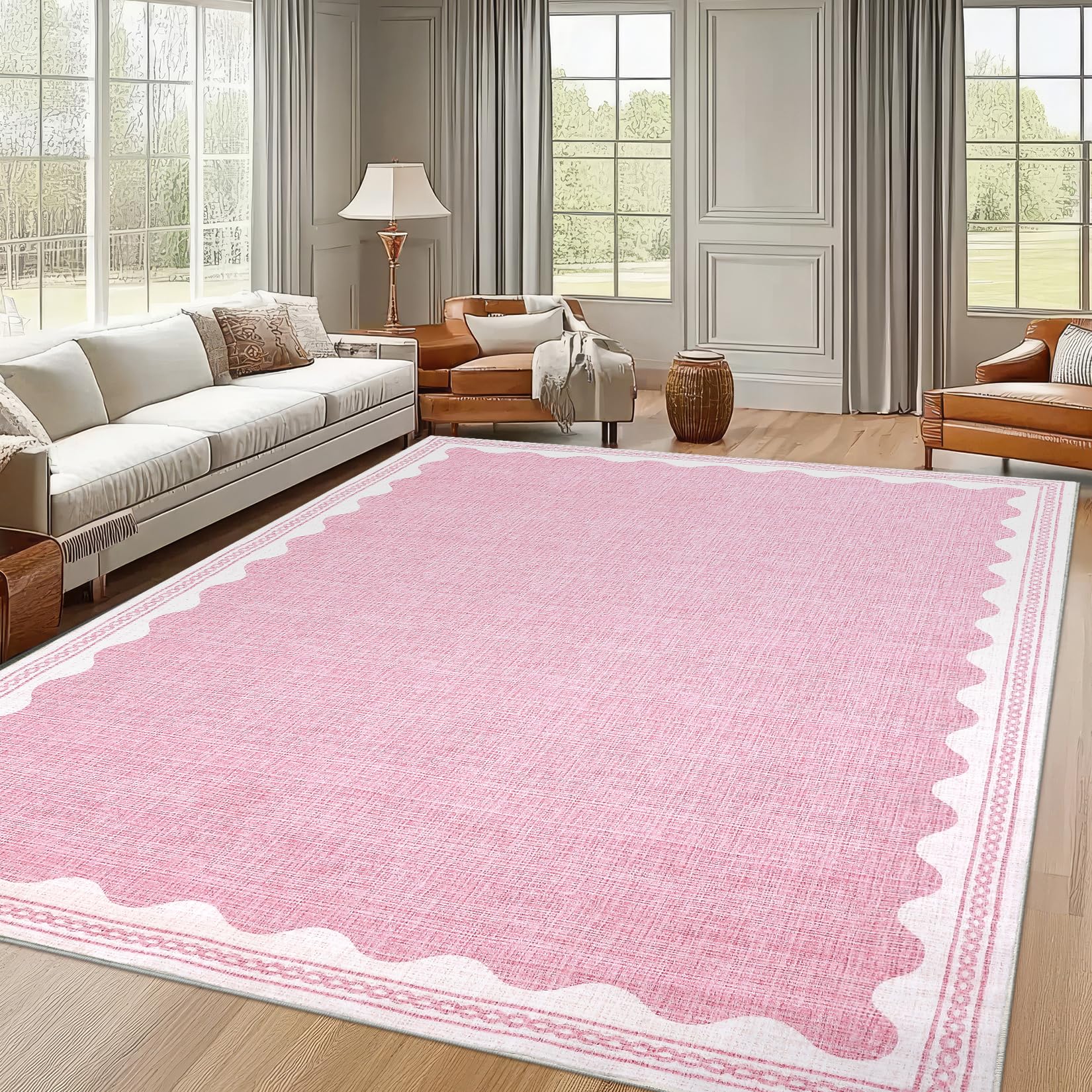 Scalloped Rug Soft Carpet
