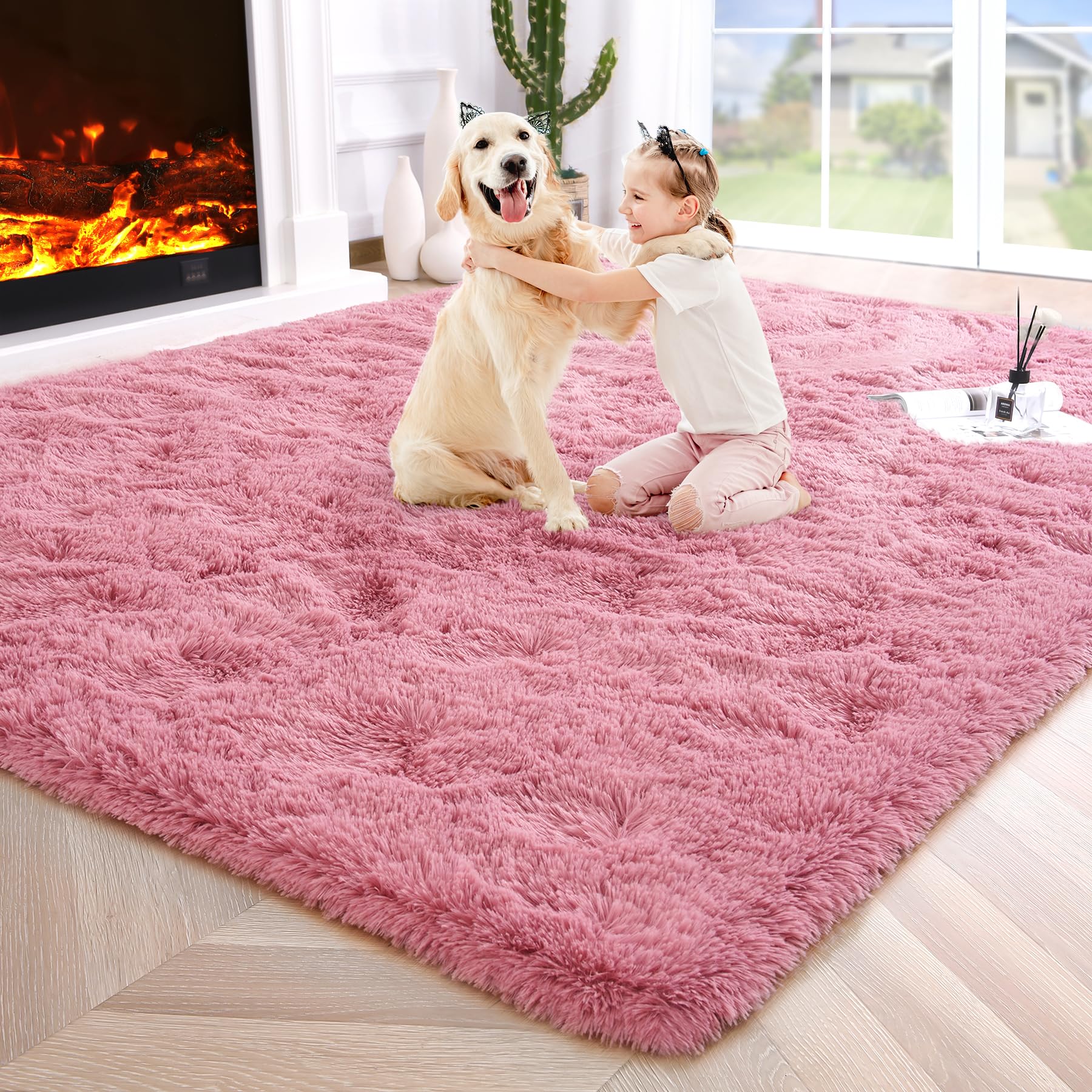 Fluffy Area Rugs Shag Throw Floor Carpet, Soft Shaggy Bedside Non-Slip Plush Rug Home Decor Aesthetic
