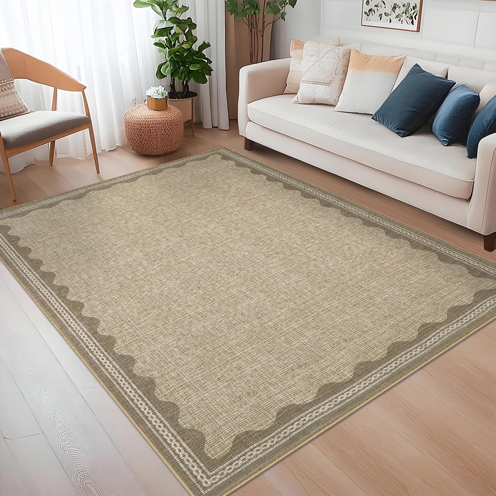 Scalloped Rug Soft Carpet