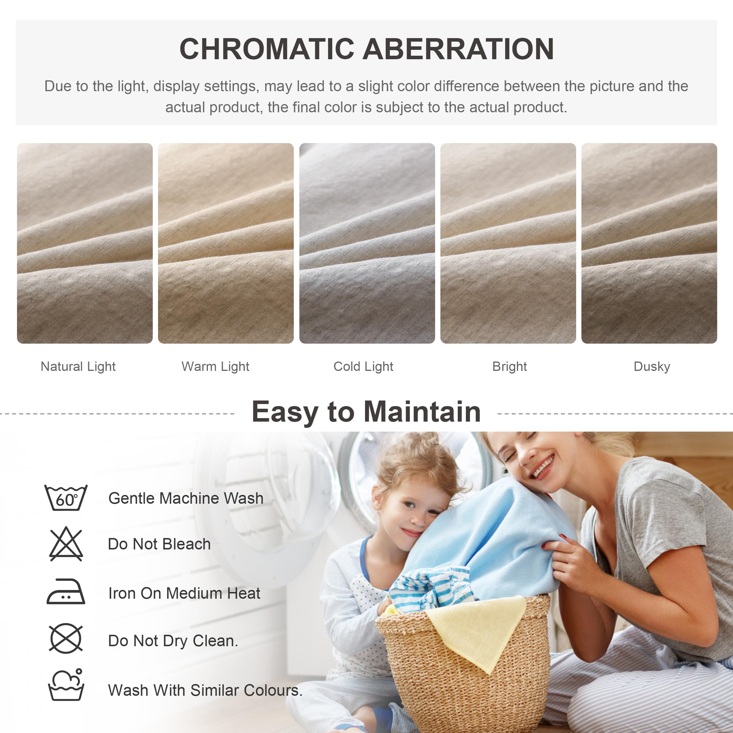 The 100% Linen Duvet Cover Set, 3 Pieces Belgian Flax Breathable Bedding,(1 Comforter Cover+2 Pillowshams) with Tie Closure Style