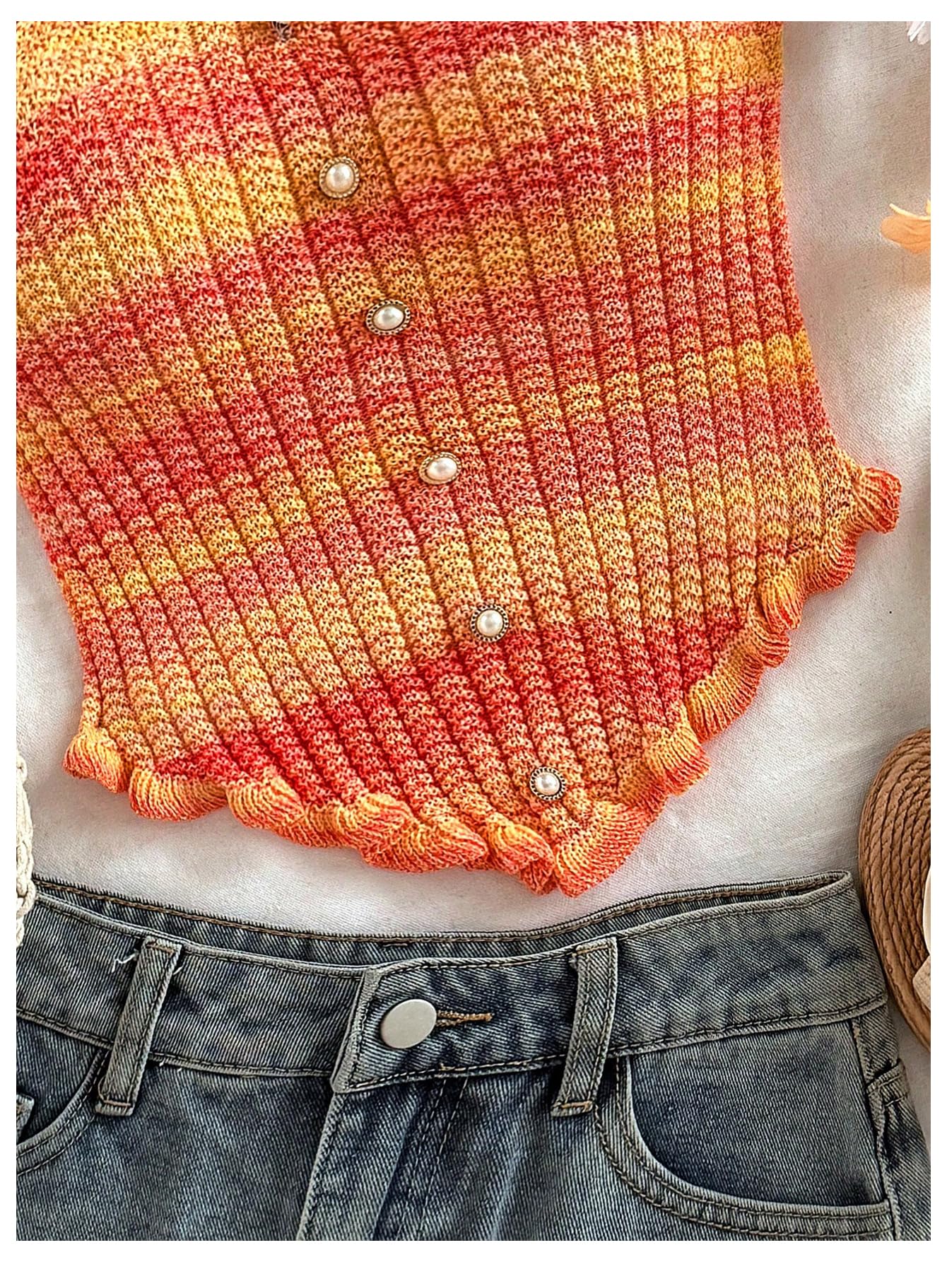 Women's Pearl Strapless Tops Summer Asymmetrical Tube Tops