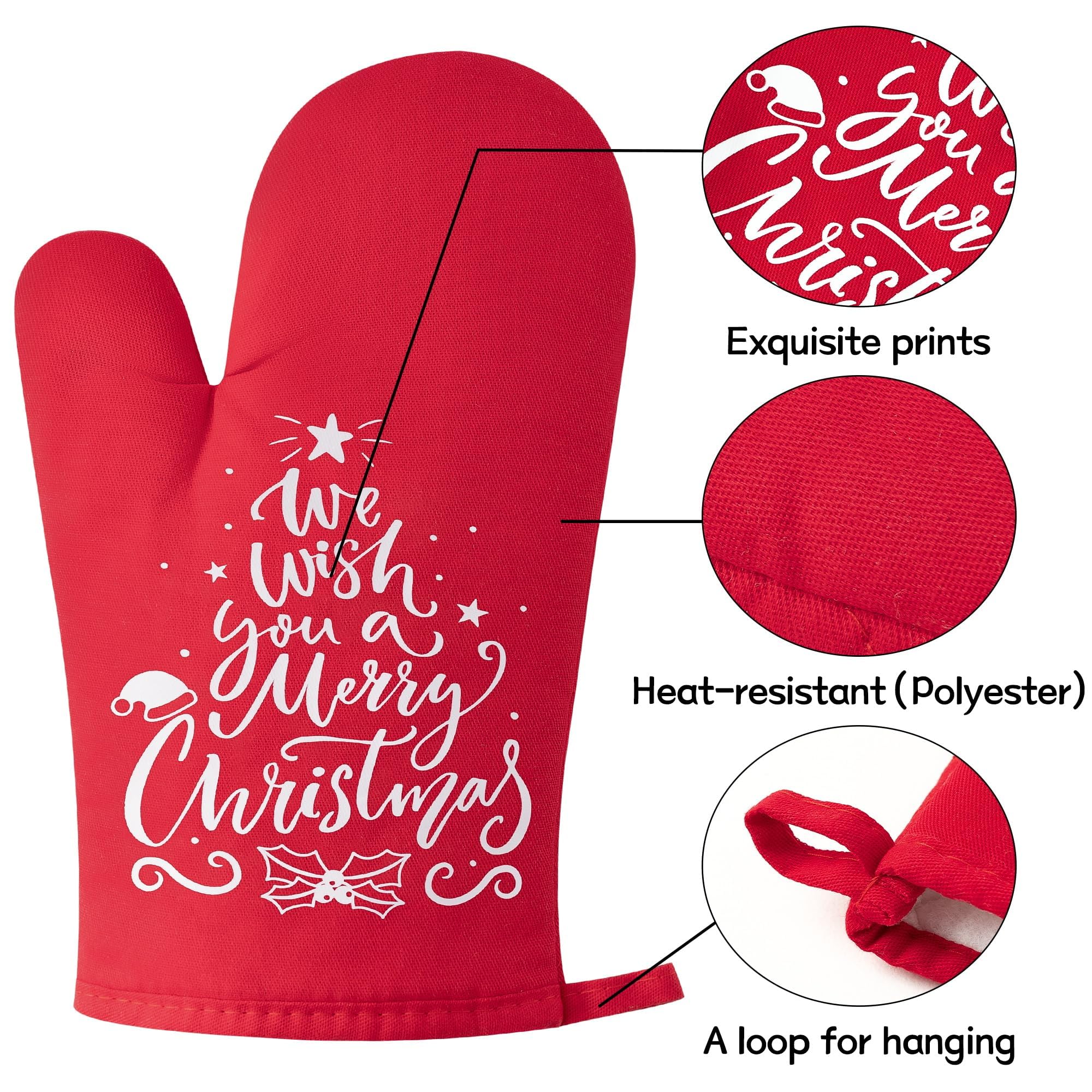 The Heart of The Home Heat Resistant Hot Pad Machine Washable Gloves with Hanging Loop Pocket