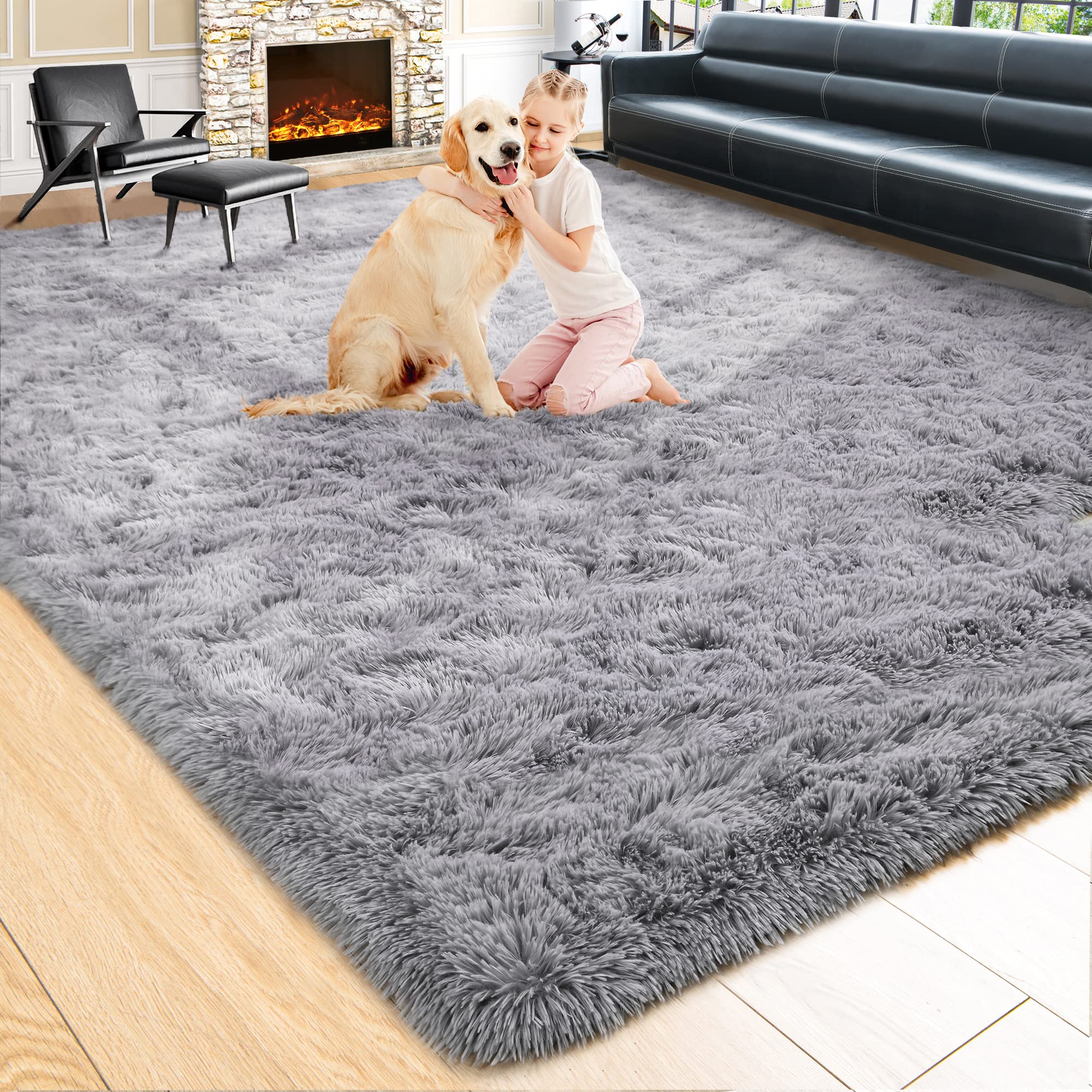 Fluffy Area Rugs Shag Throw Floor Carpet, Soft Shaggy Bedside Non-Slip Plush Rug Home Decor Aesthetic