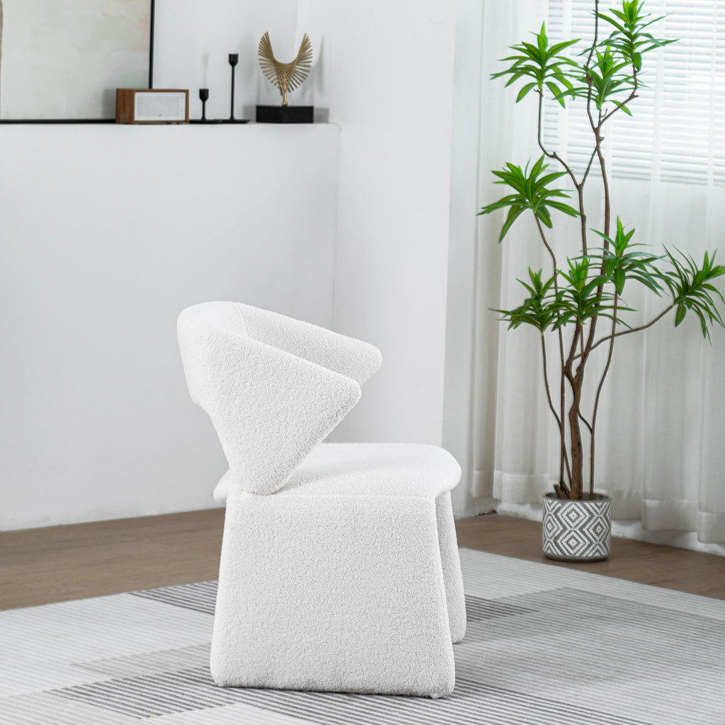 Modern Bouclé Sherpa Accent Chair â€?Comfy Tufted Lamb Fabric Armed Leisure Chair for Reading, Bedroom, Office, and Living Room