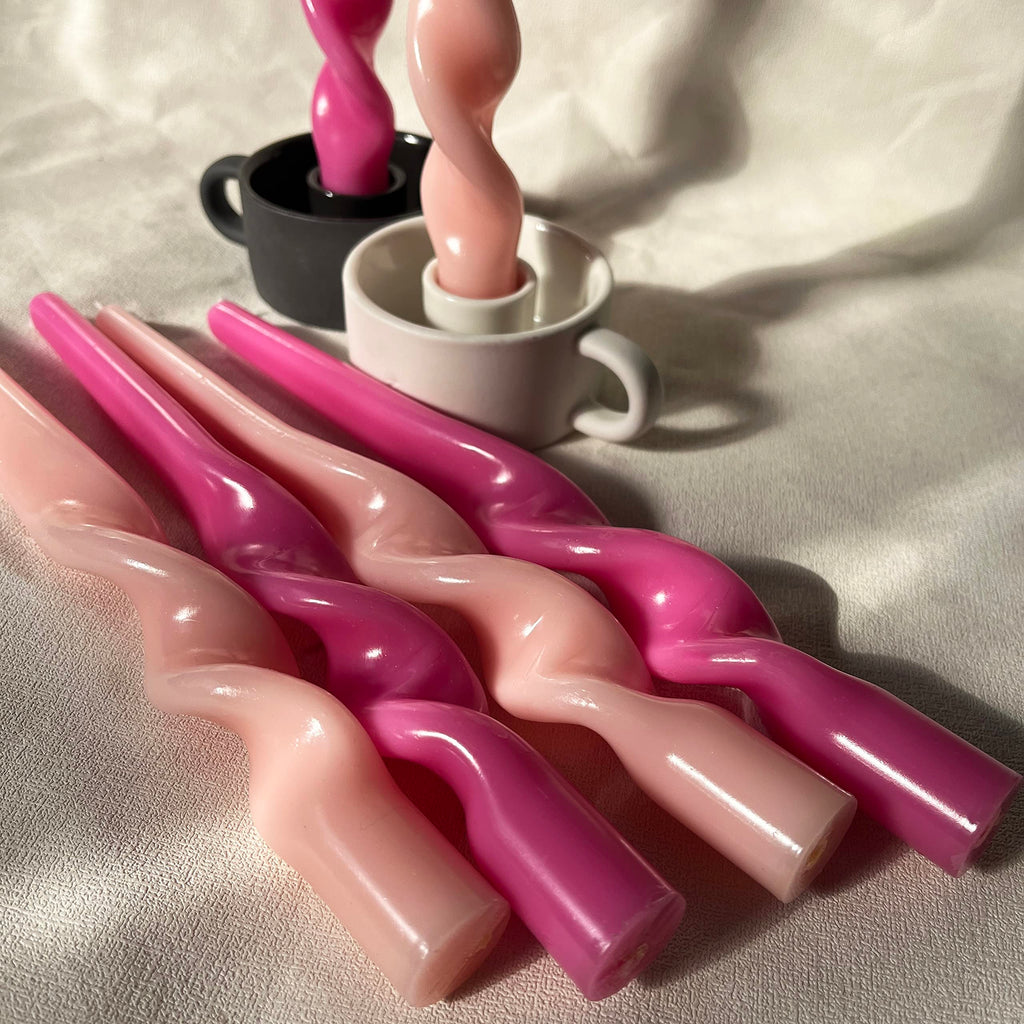 Spiral Taper Candles - Set of 6 Twisted Candle 9.5 Inch Tall for Home Decoration