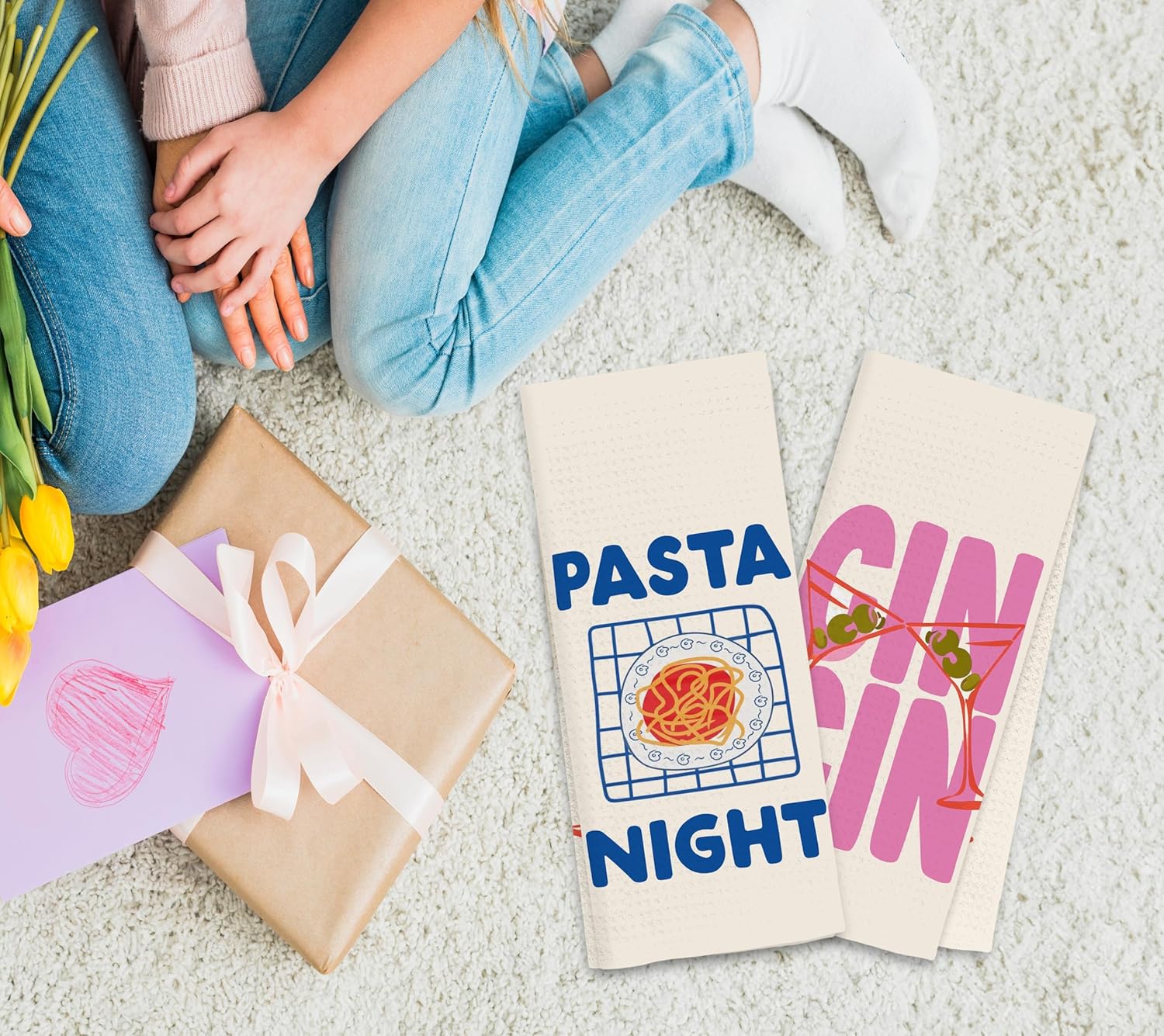 Italian Retro Kitchen Towels, Aesthetic Kitchen Decor, 16x24 Inch