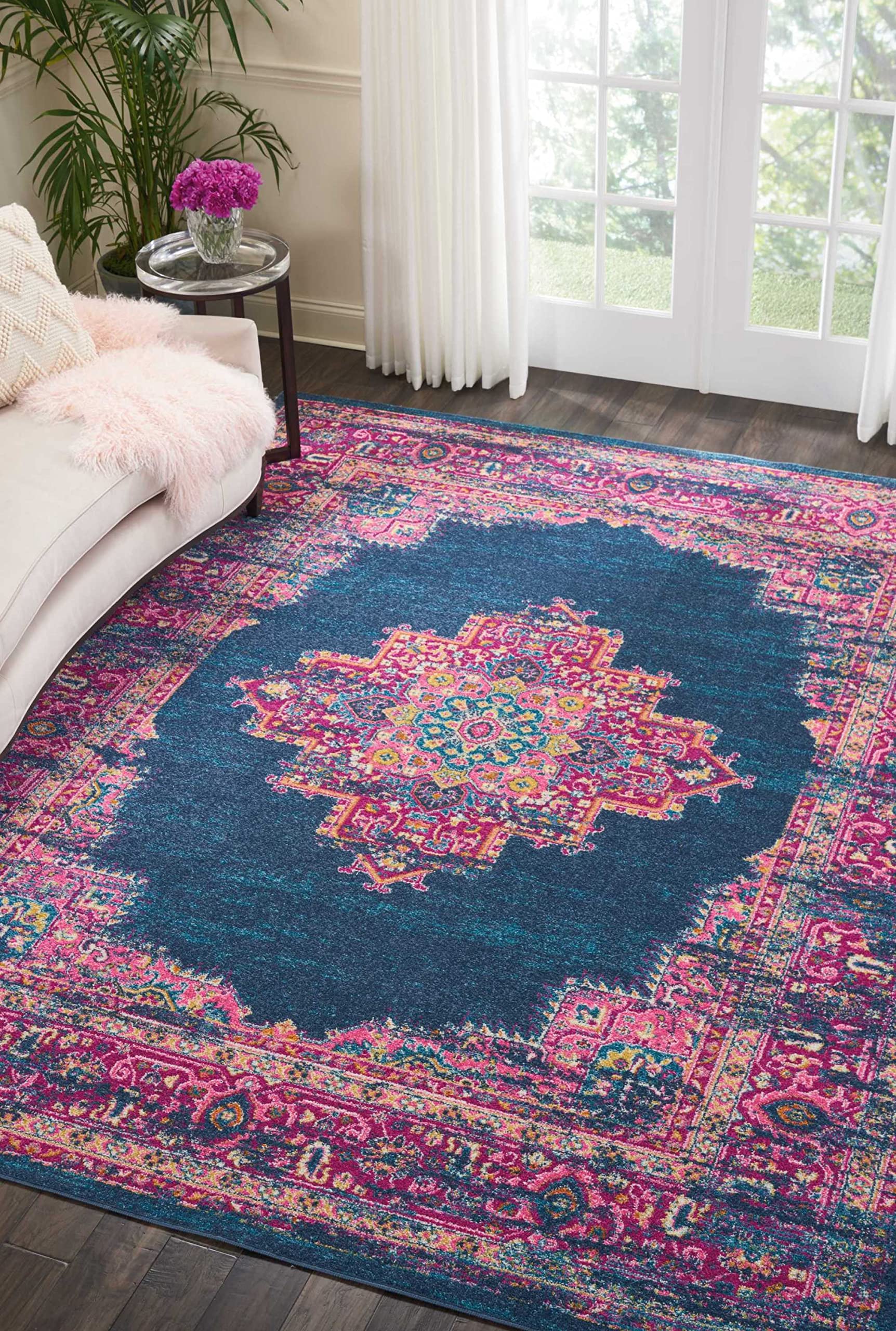 Traditional Boho Area Rug - Easy Cleaning, Non Shedding, Bed Room, Living Room, Hallway