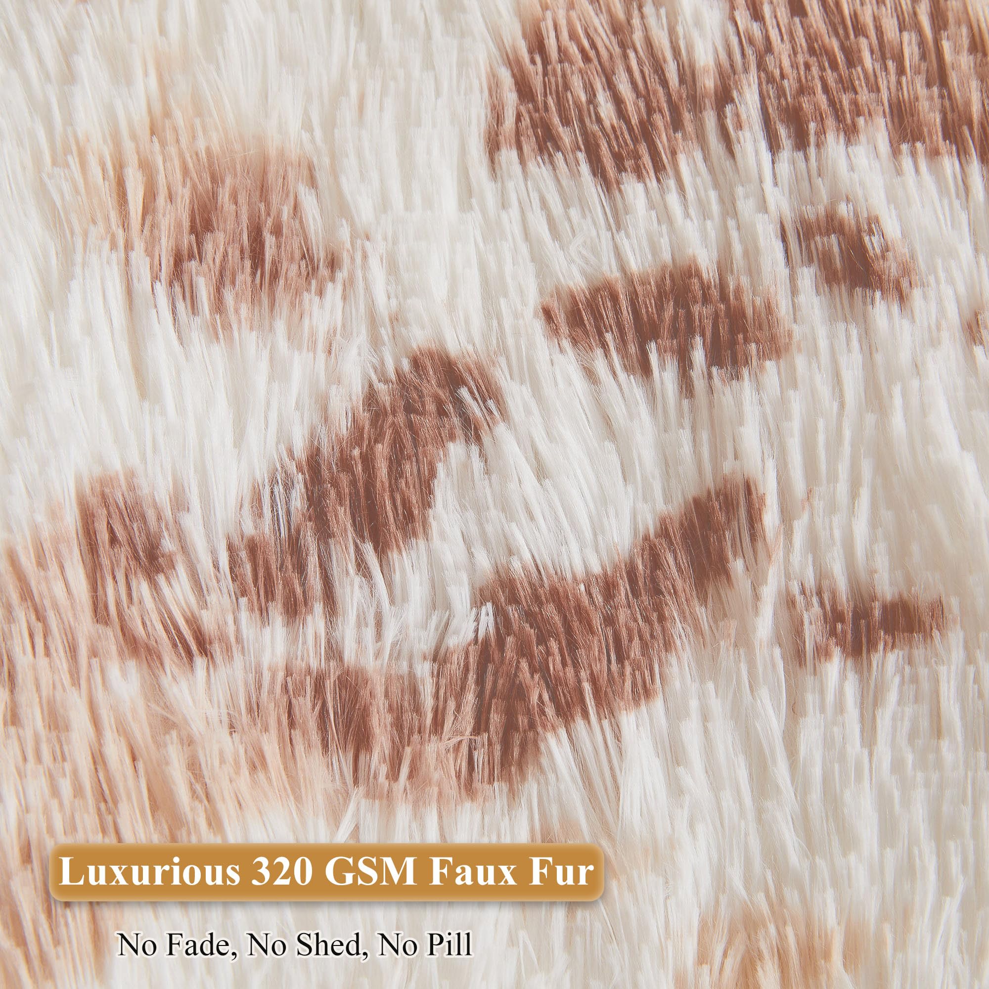 Faux Fur Leopard Print Bean Bag Chair Cover (No Filler), Fluffy Stuffed Animal Storage Cheetah Bean Bag Home Decor, Furry Fuzzy Big Beanbag Cover, Anti-Slip