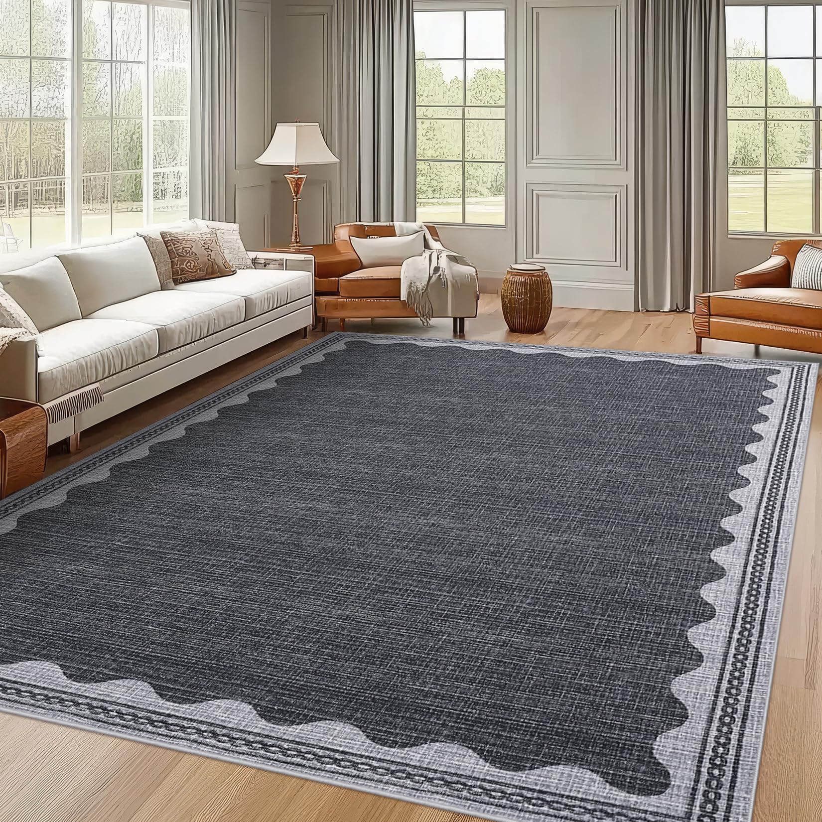Scalloped Rug Soft Carpet