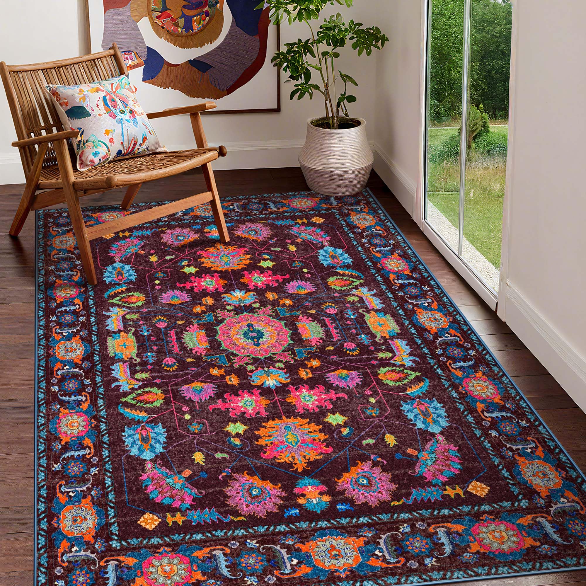 Vintage Stain Resistant Soft Oriental Rugs