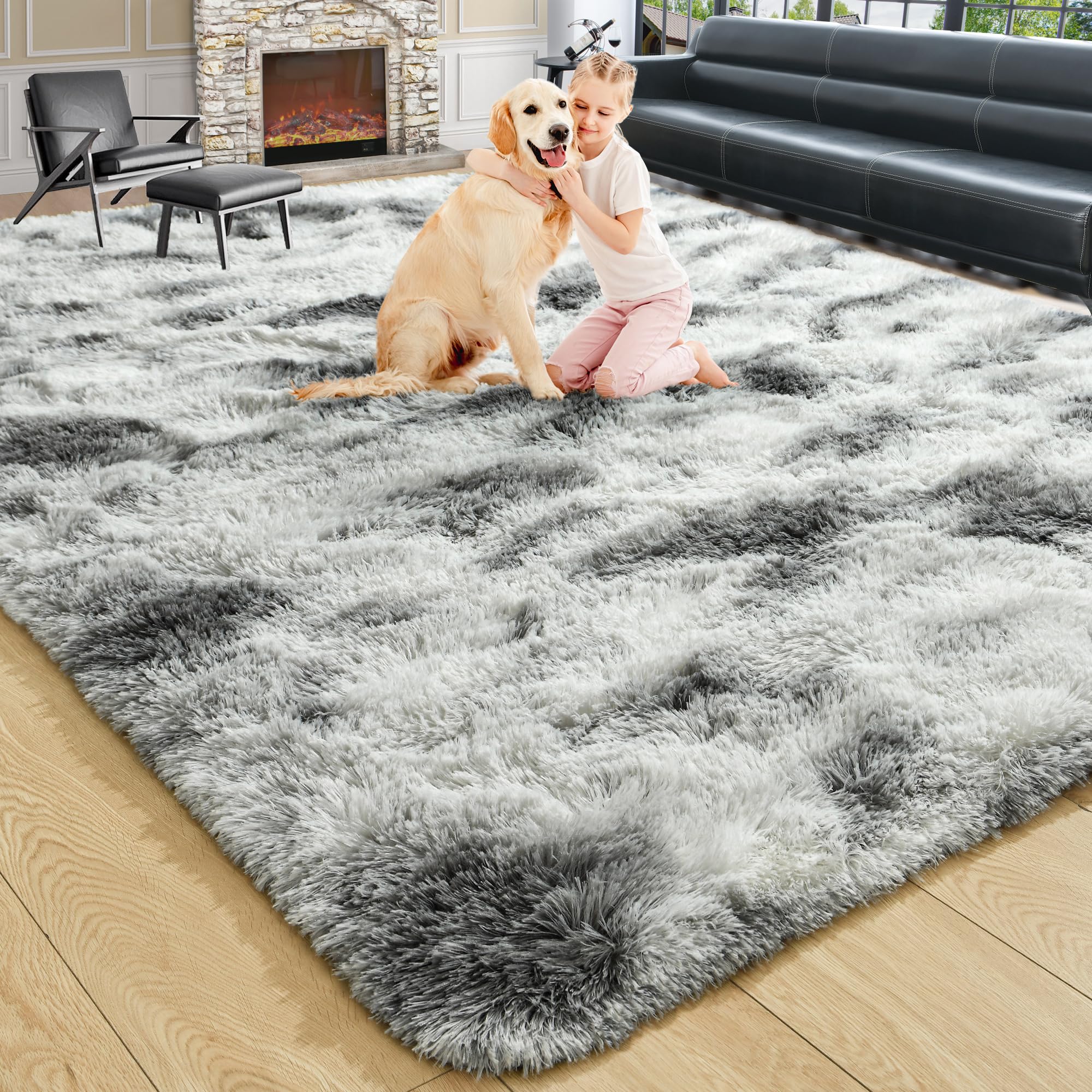 Fluffy Area Rugs Shag Throw Floor Carpet, Soft Shaggy Bedside Non-Slip Plush Rug Home Decor Aesthetic
