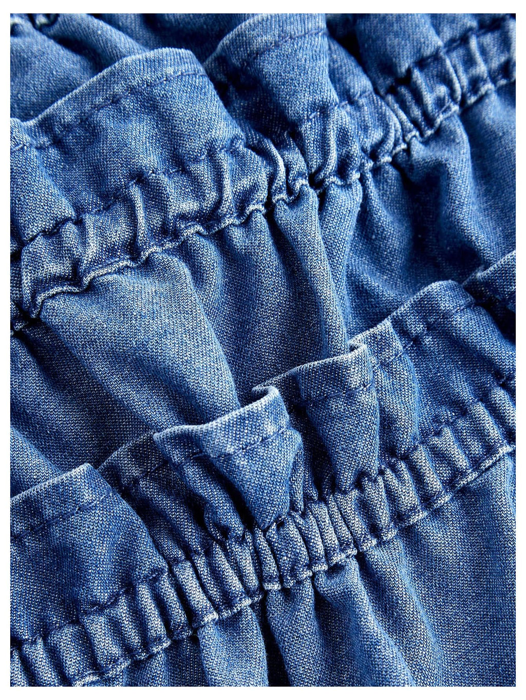 Women's Denim Tops Bow Tie Front Spaghetti Strap Camisole Tiered Ruffle Frill Trim Y2k Tank