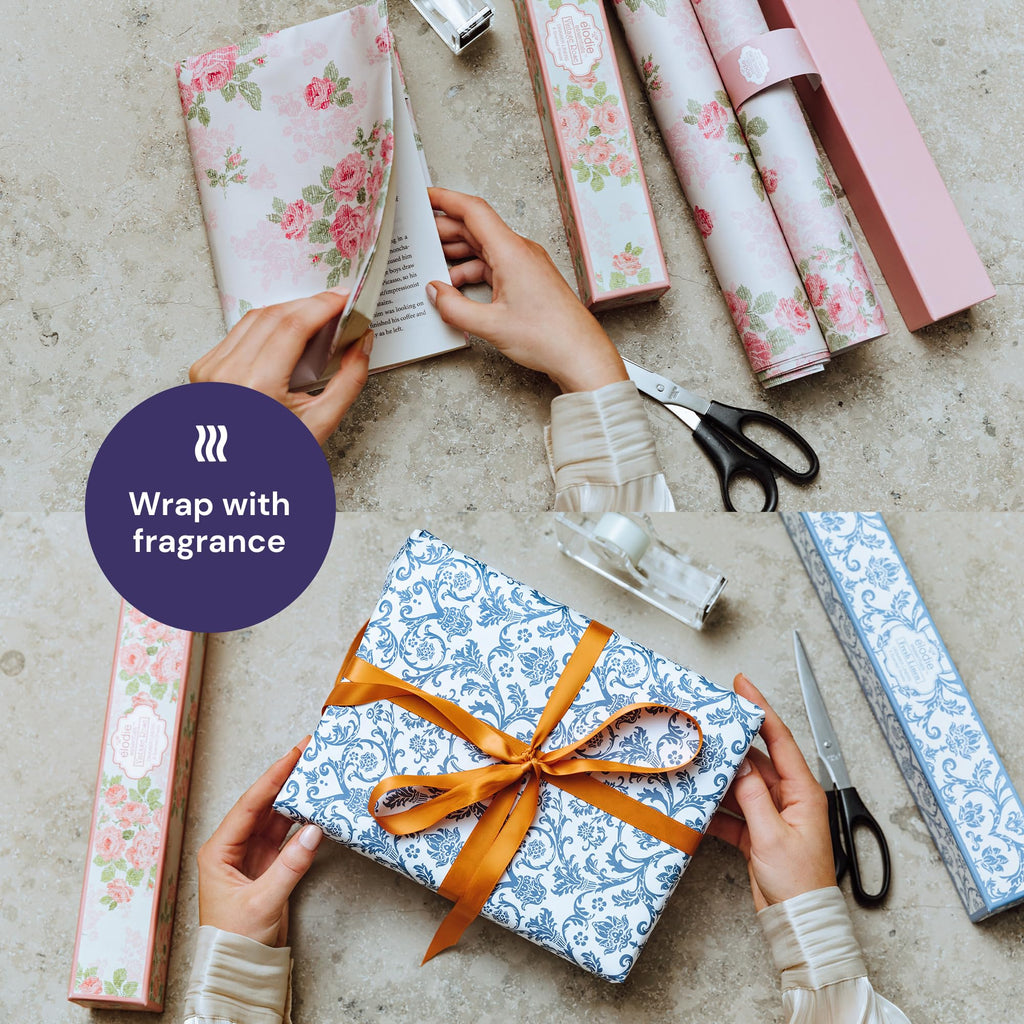 Scented Drawer Liners - Non-Adhesive Paper Sheets for Closet Shelves, Cabinet, Home Essentials & Dresser - 14 x 19.5 Inch Royal Damask Print Drawer Liner - Coquette Room Decor