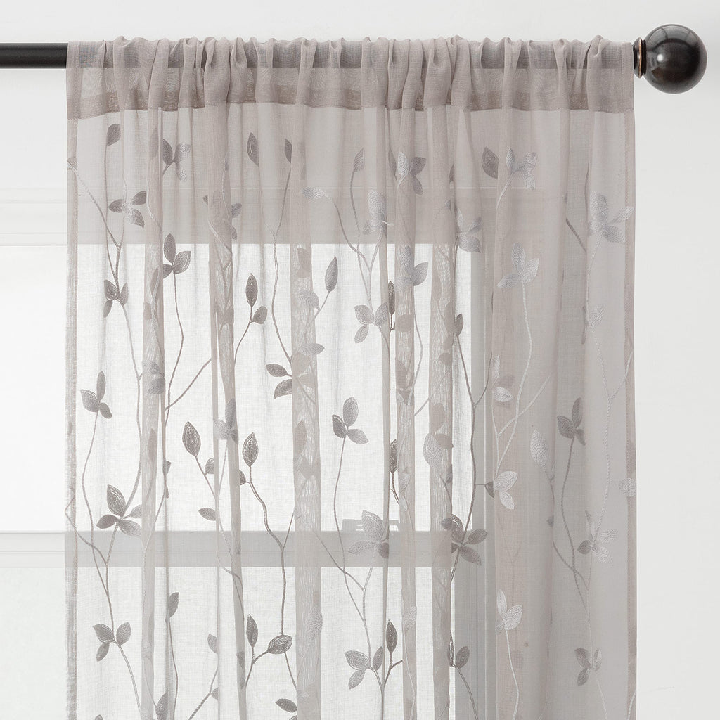 Embroidered Vine Curtains - Sheer Curtains