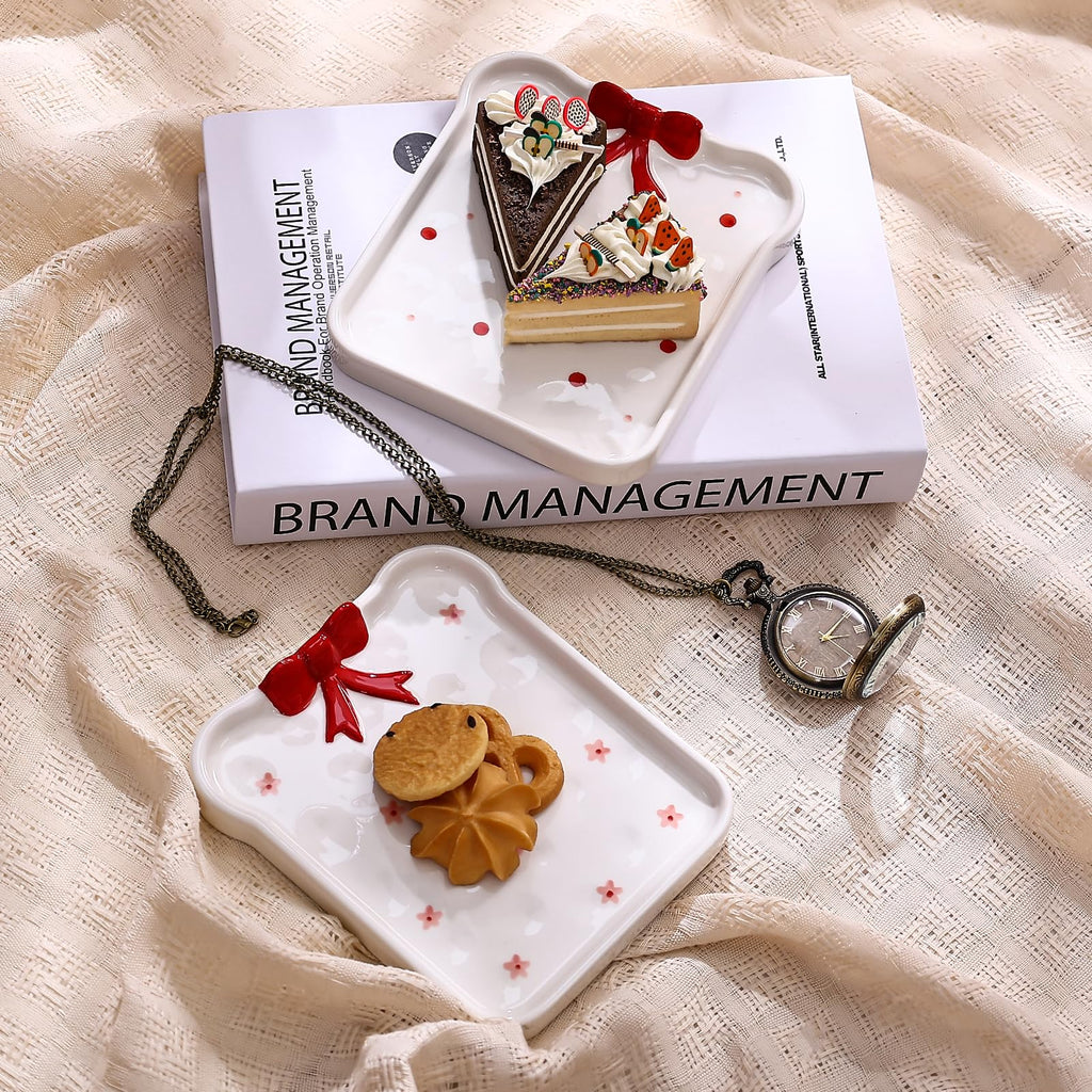 Cute Bow Ceramic Dessert Plates, Dinner Plate