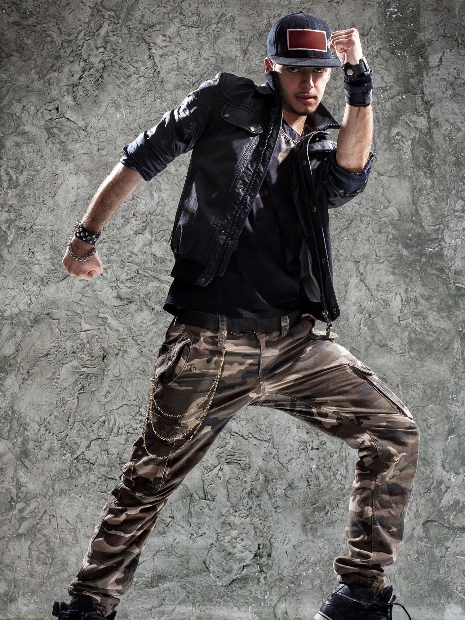 Multi-Layer Chain Belt â€?5-Piece Hip Hop Metal Wallet Chains for Jeans & Pants