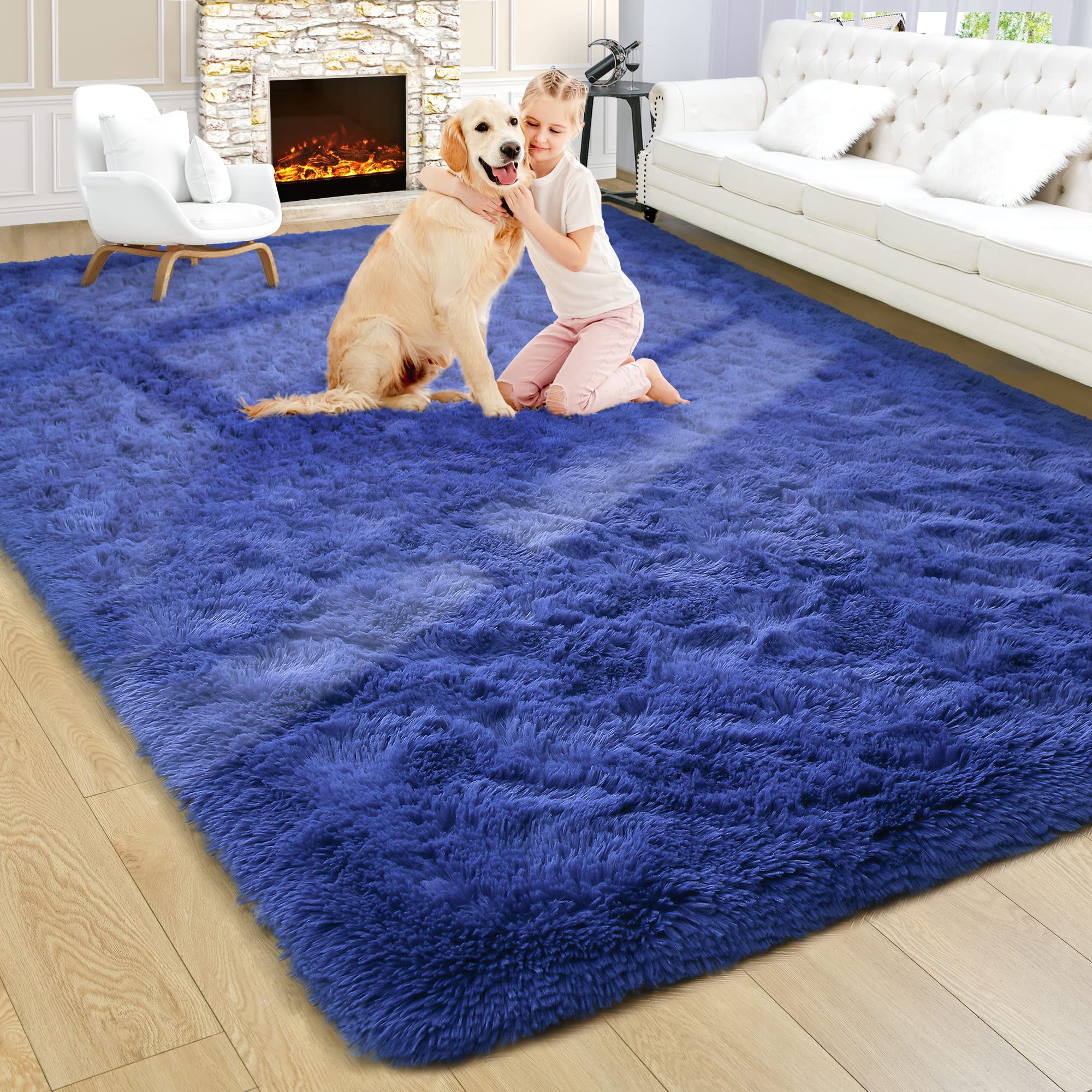 Fluffy Area Rugs Shag Throw Floor Carpet, Soft Shaggy Bedside Non-Slip Plush Rug Home Decor Aesthetic