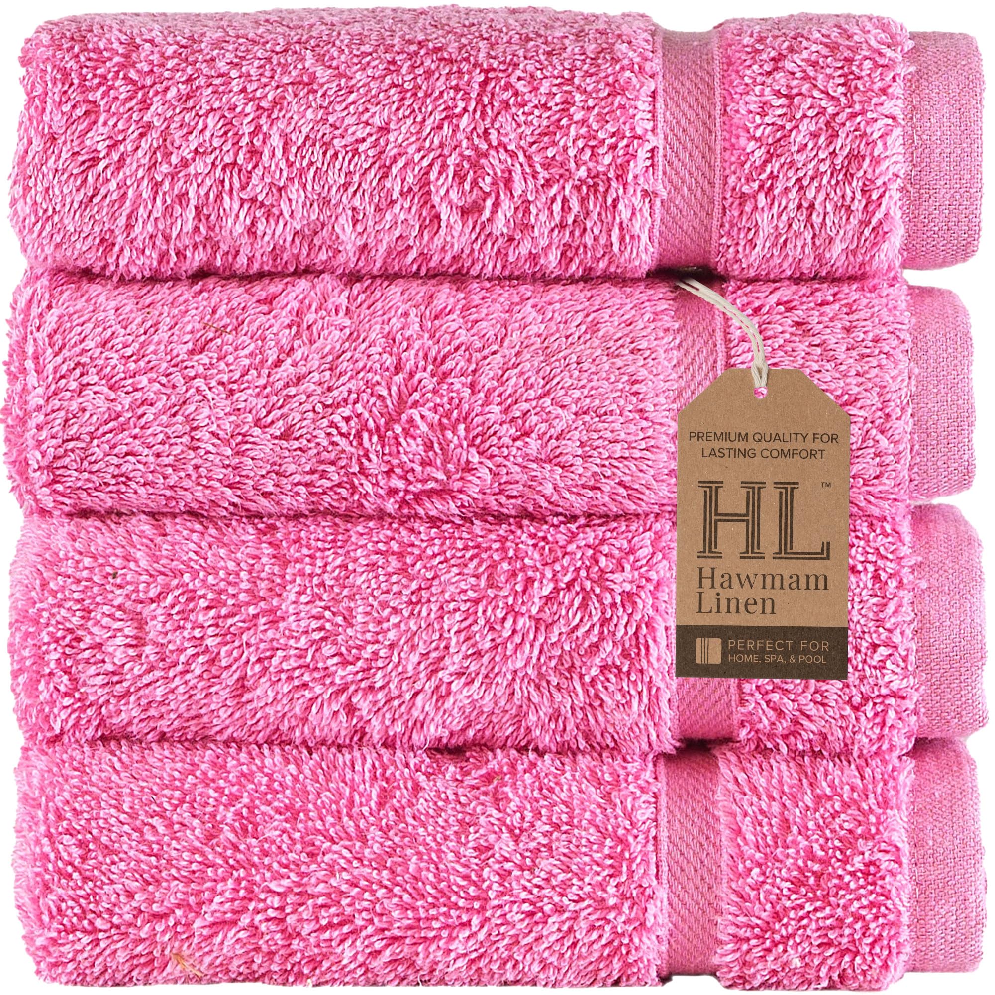 Linen Bath Towels Set for Bathroom Original Turkish Cotton Soft, Absorbent and Premium 2 Bath Towels, 2 Hand Towels, 2 Washcloths