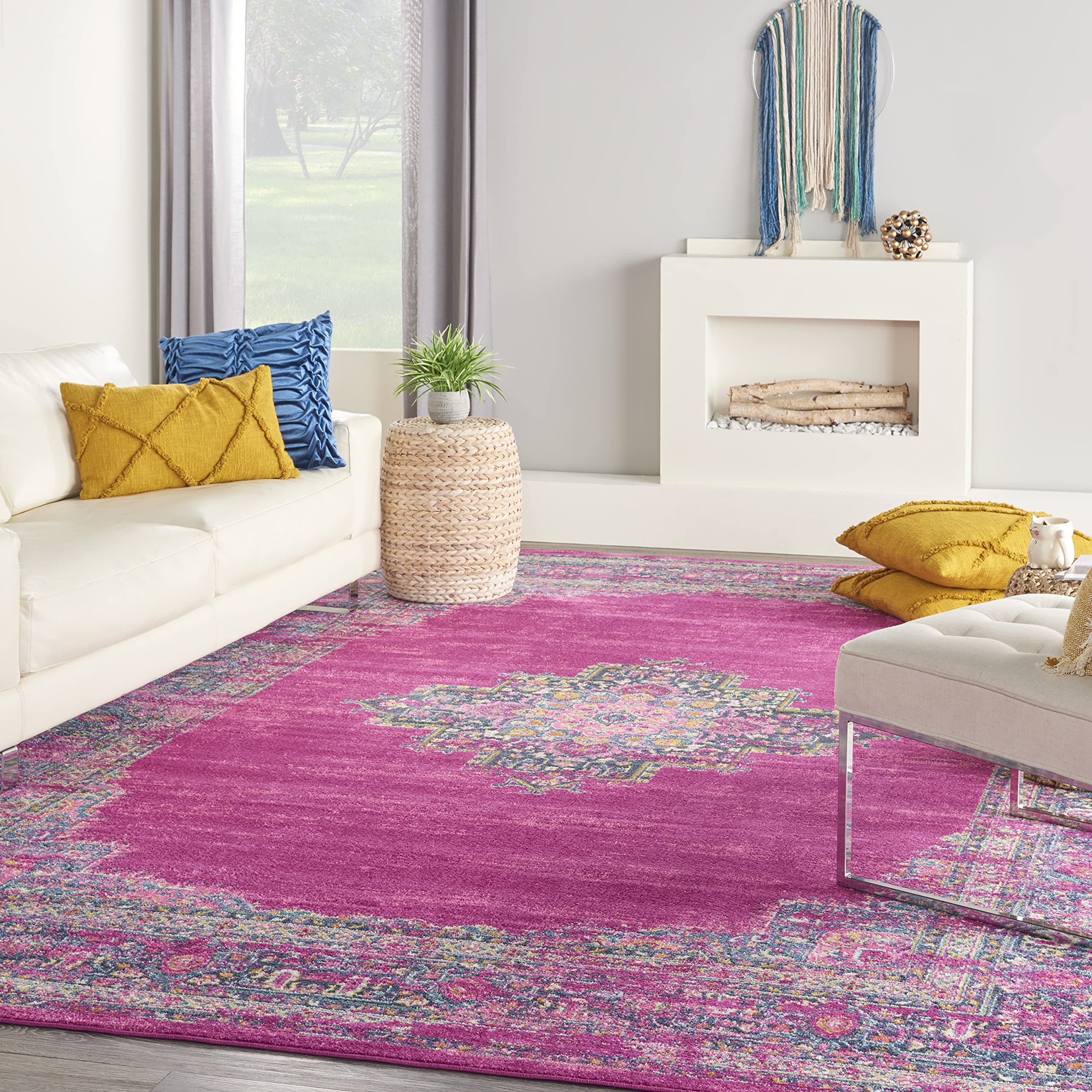 Traditional Boho Area Rug - Easy Cleaning, Non Shedding, Bed Room, Living Room, Hallway