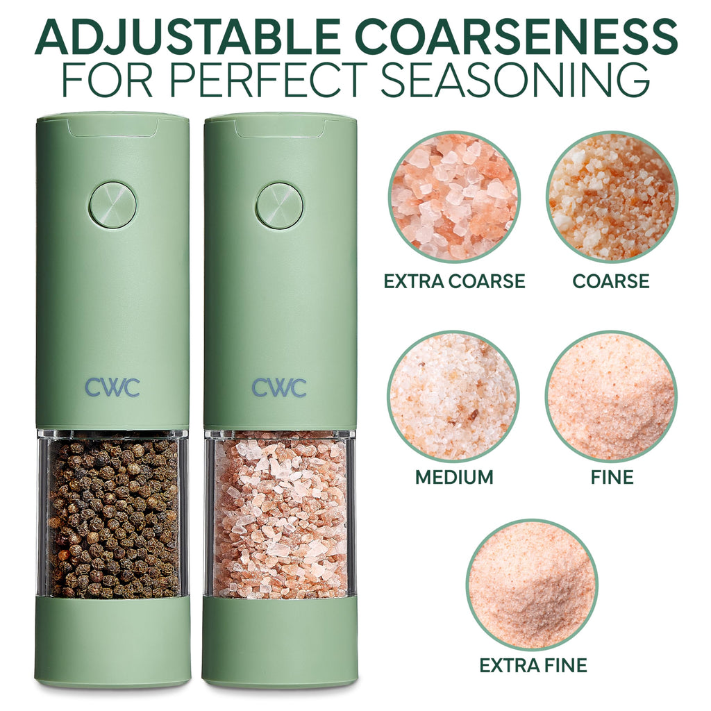 Electric Pepper & Salt Shaker Set of 2 Grinders