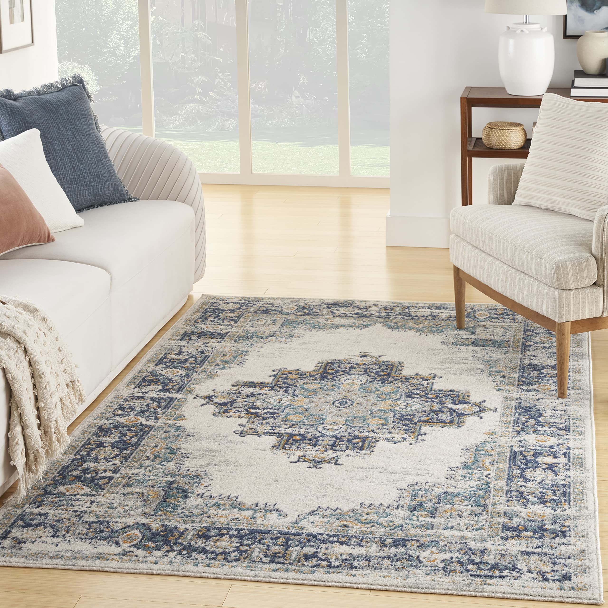 Traditional Boho Area Rug - Easy Cleaning, Non Shedding, Bed Room, Living Room, Hallway