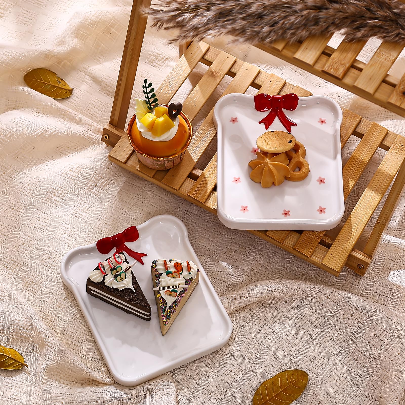 Cute Bow Ceramic Dessert Plates, Dinner Plate