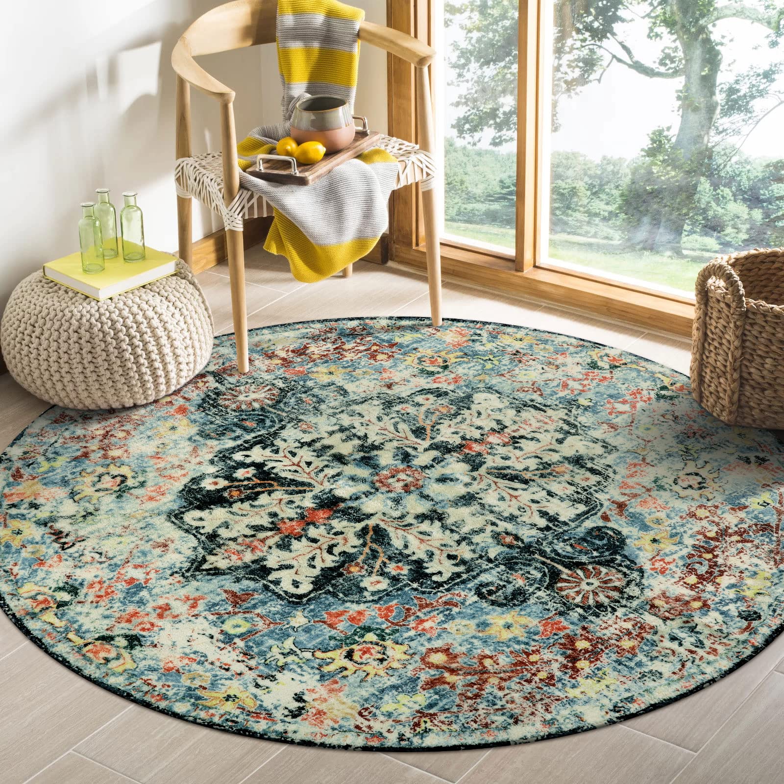 Floral Bohemian Medallion Area Rugs